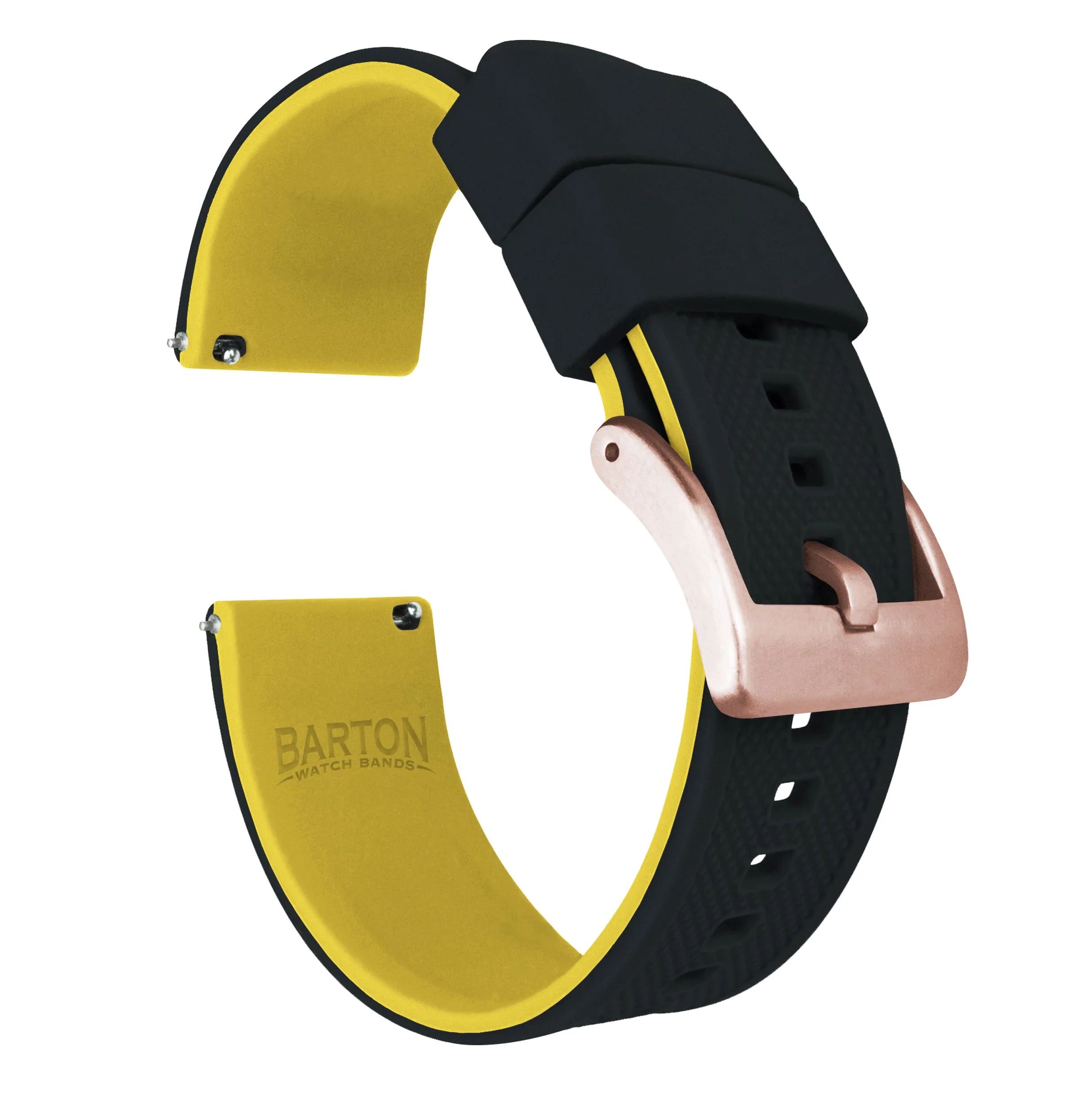 Samsung Galaxy Watch5 Elite Silicone Black Top Yellow Bottom Watch Band - Image 3