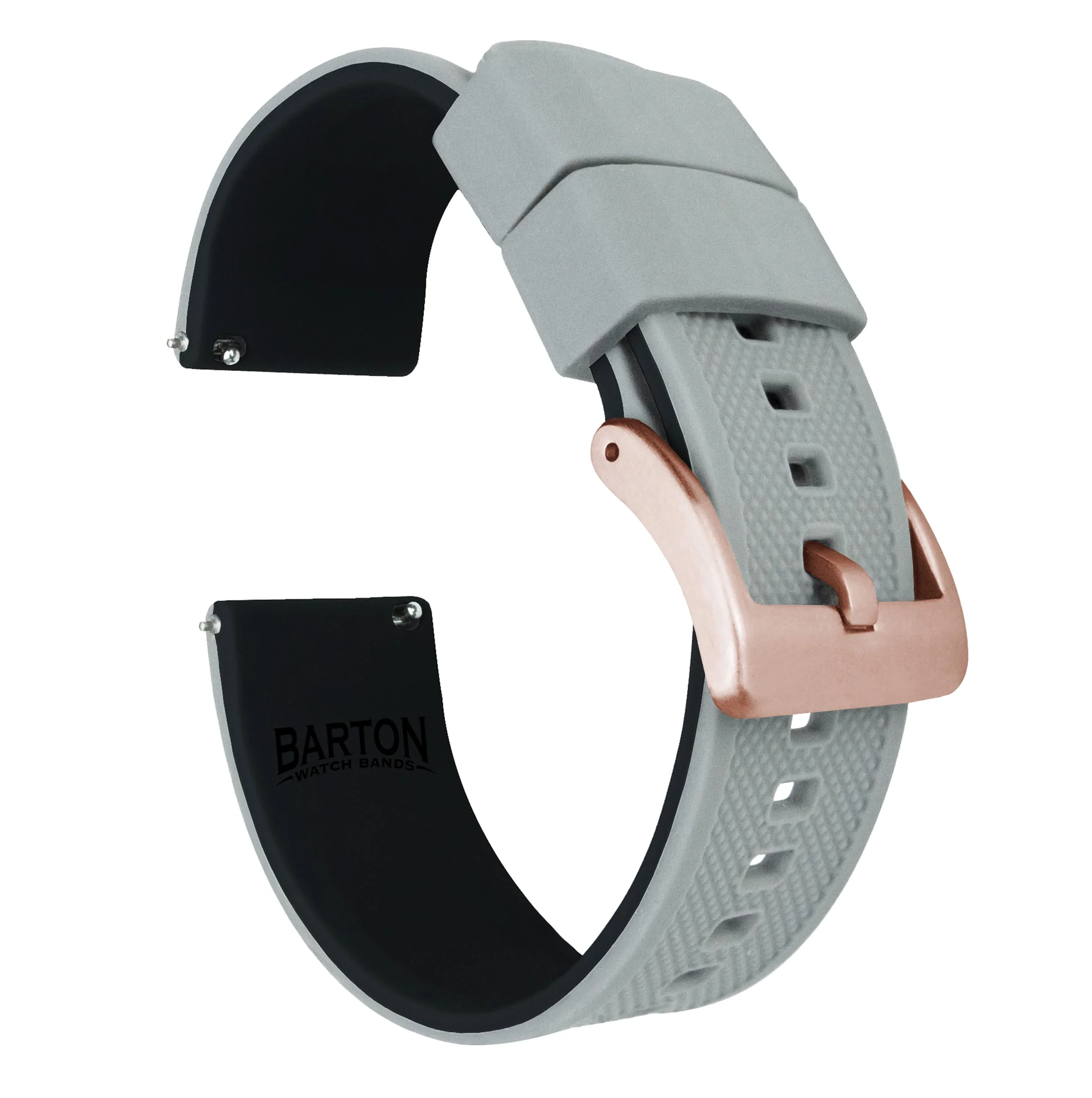 Samsung Galaxy Watch5 Elite Silicone Cool Grey Top Black Bottom Watch Band - Image 3