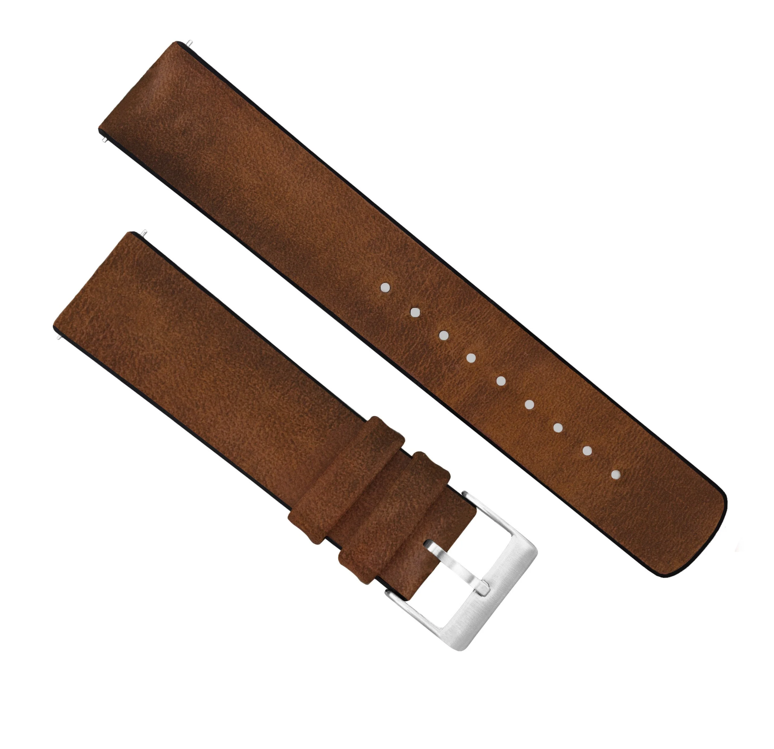 Samsung Galaxy Watch5 Leather And Rubber Hybrid Oak Brown Watch Band - Image 2