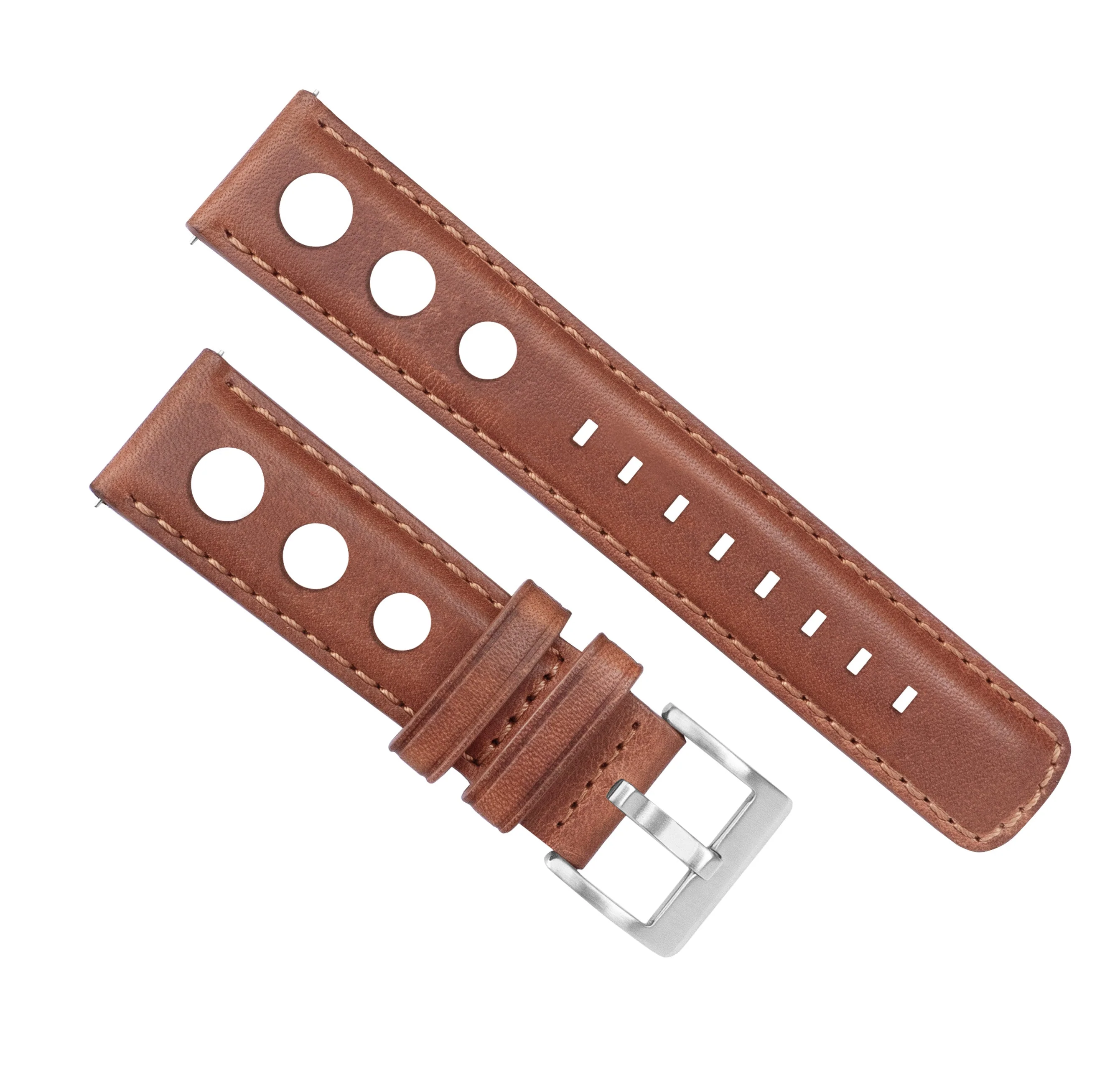 Samsung Galaxy Watch5 Rally Horween Leather Caramel Brown Watch Band - Image 2