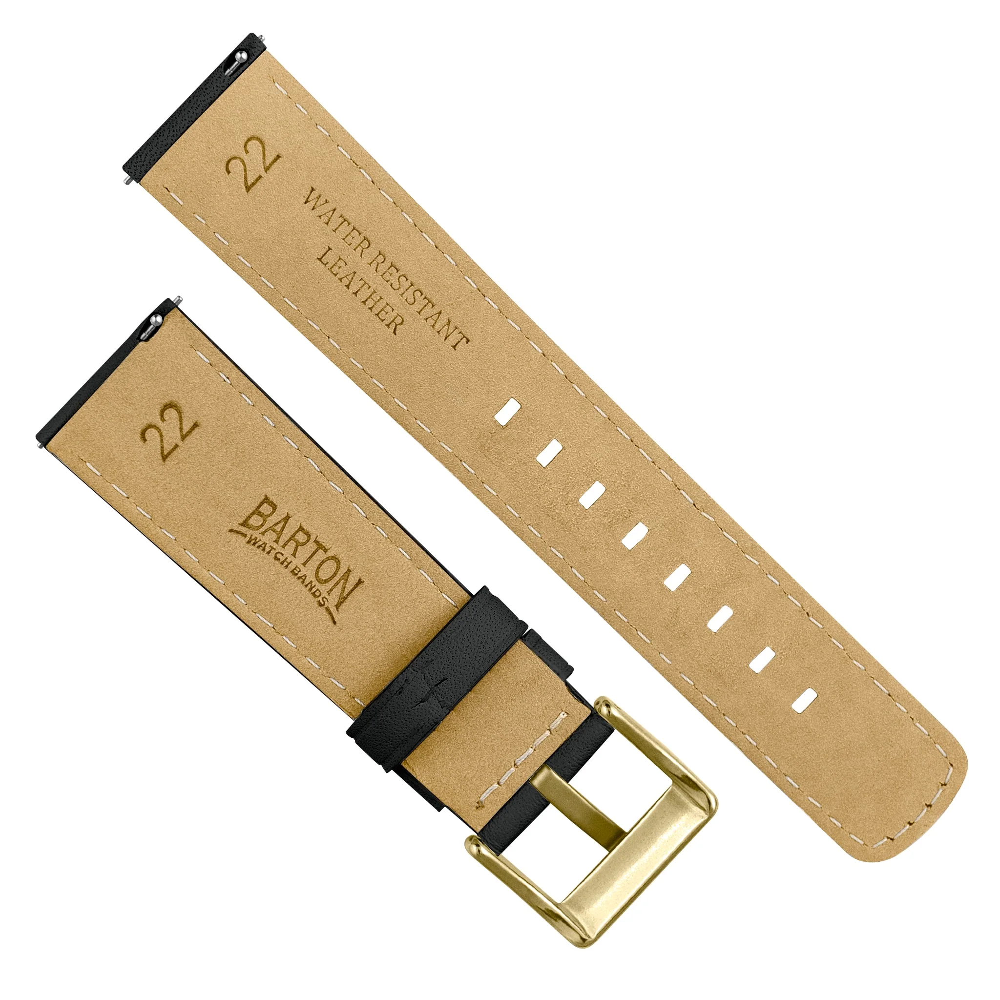 Samsung Galaxy Watch6 Black Pittards Performance Leather Black Stitching Watch Band - Image 9