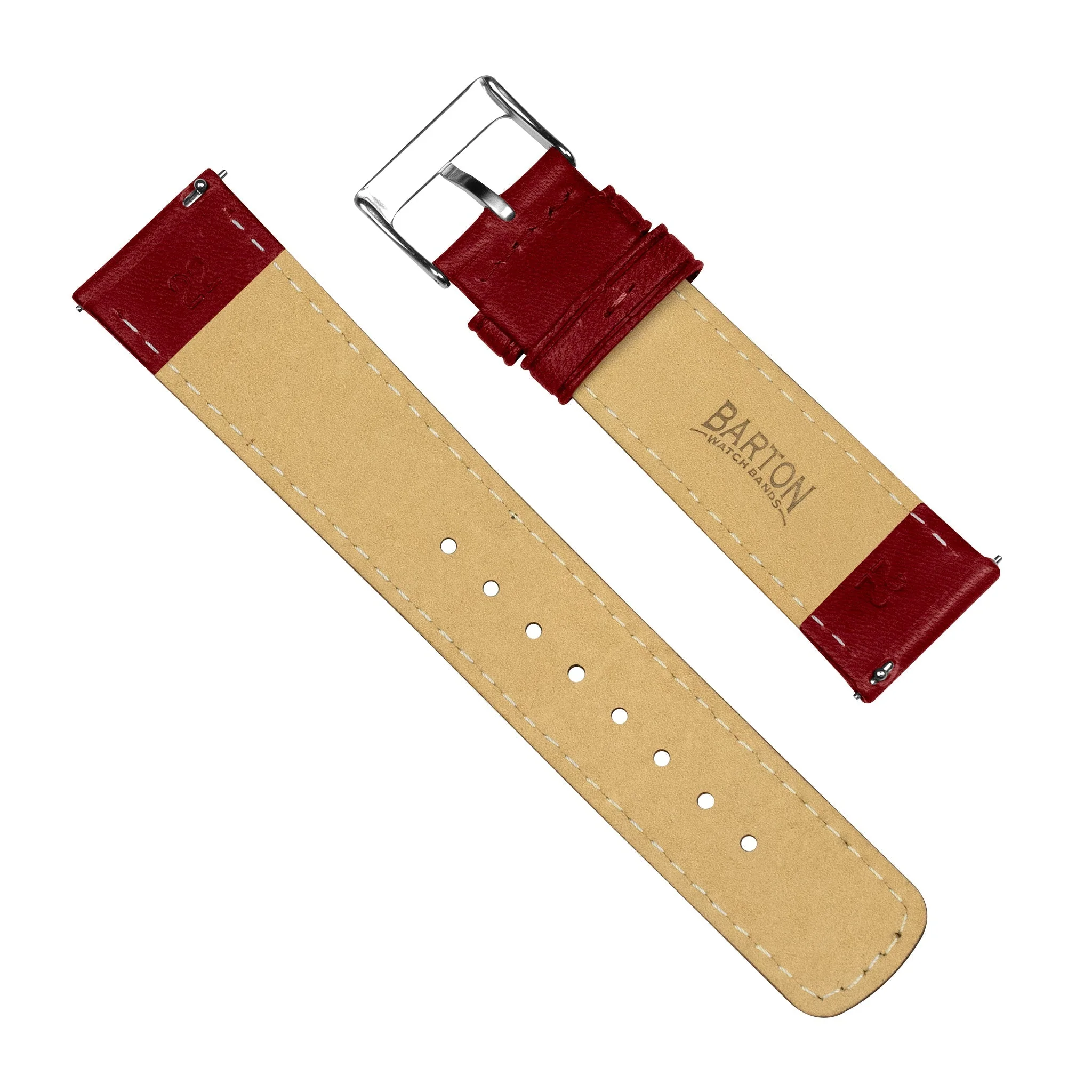 Samsung Galaxy Watch6 Classic Horween Leather Crimson Red Watch Band - Image 4