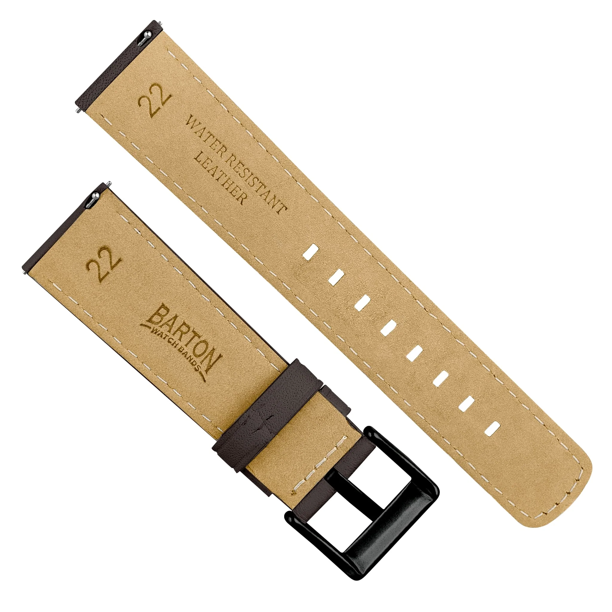 Samsung Galaxy Watch6 Dark Brown Pittards Performance Leather Brown Stitching Watch Band - Image 8