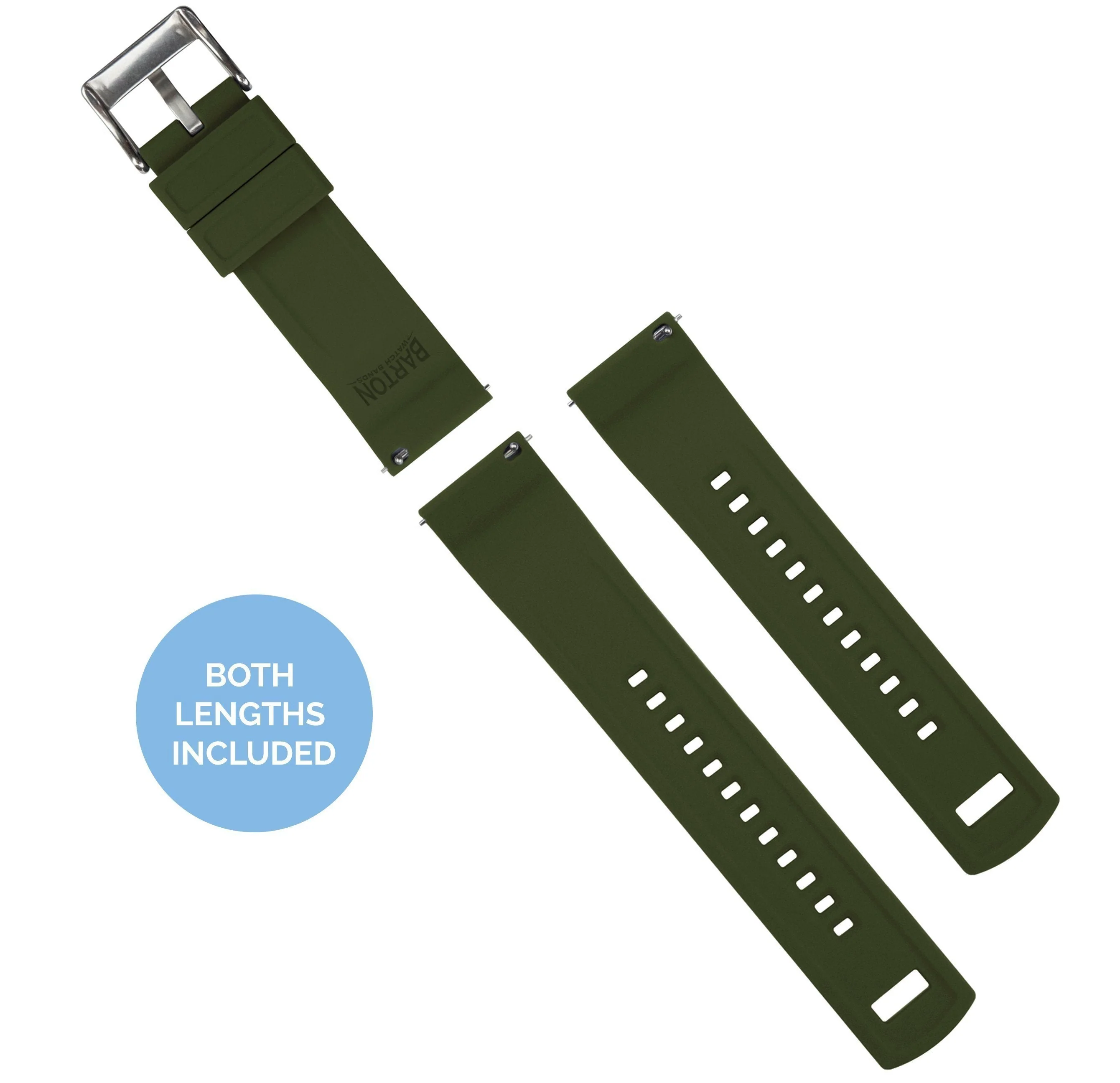 Samsung Galaxy Watch6 Elite Silicone Black Top Army Green Bottom Watch Band - Image 5