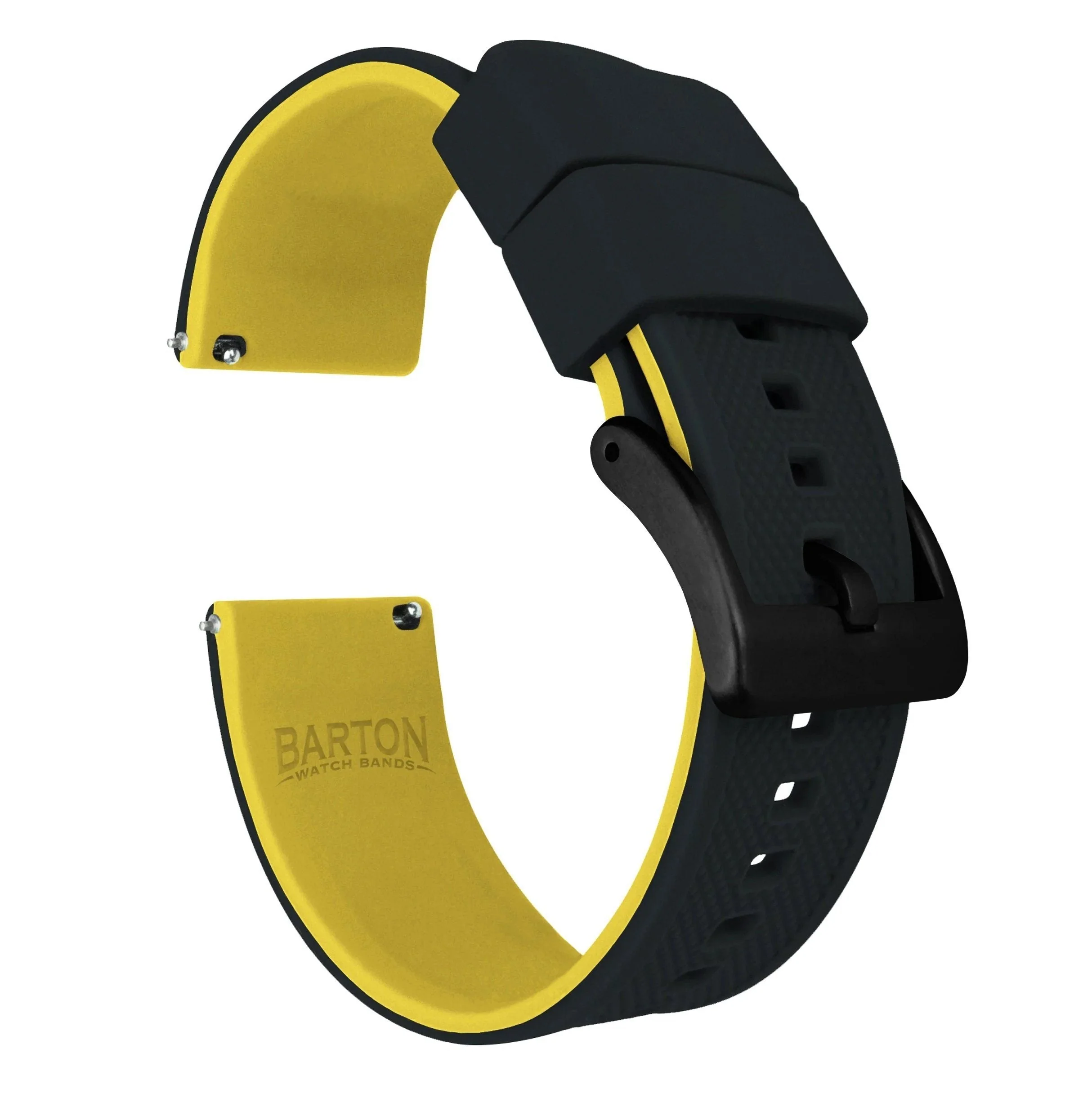 Samsung Galaxy Watch6 Elite Silicone Black Top Yellow Bottom Watch Band - Image 2
