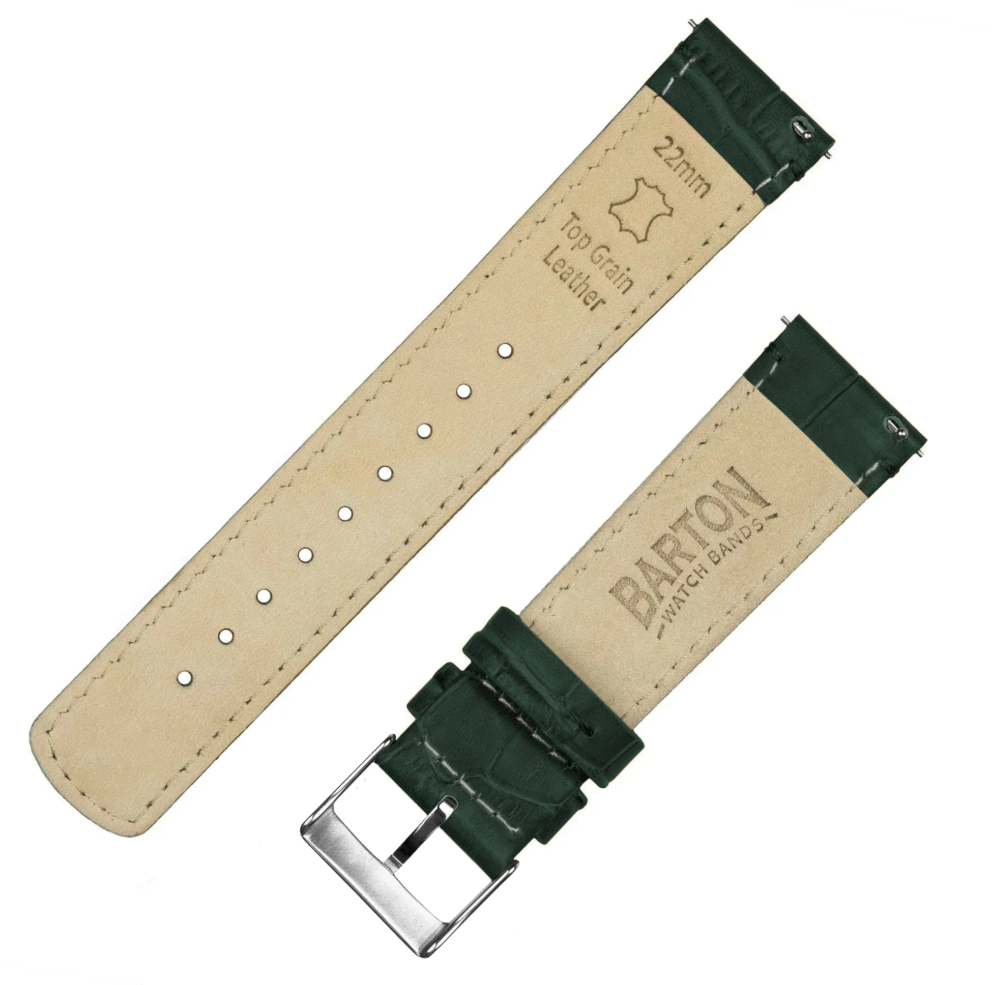 Samsung Galaxy Watch6 Forest Green Alligator Grain Leather Watch Band - Image 5
