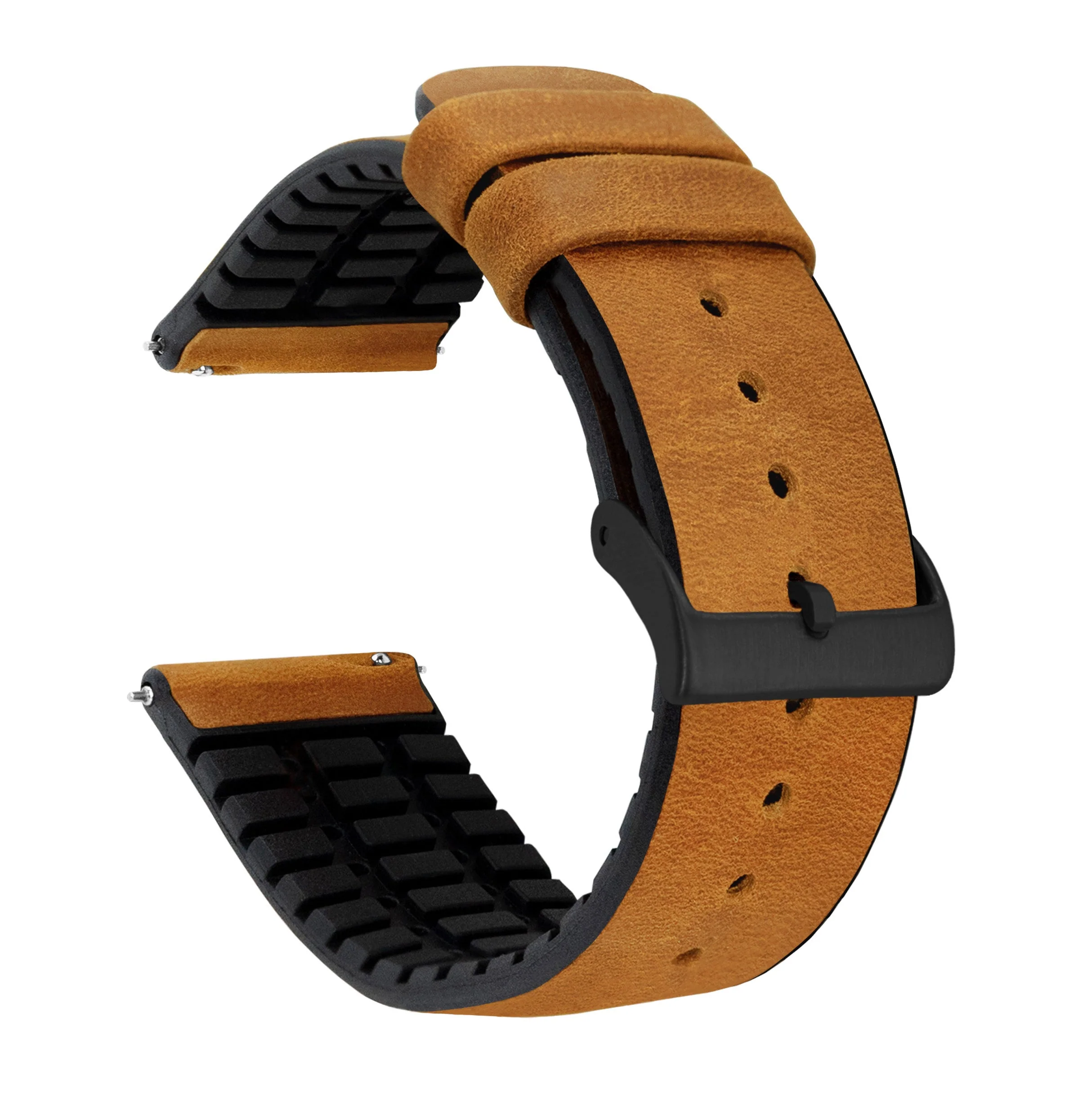 Samsung Galaxy Watch6 Leather And Rubber Hybrid Cedar Brown Watch Band - Image 2
