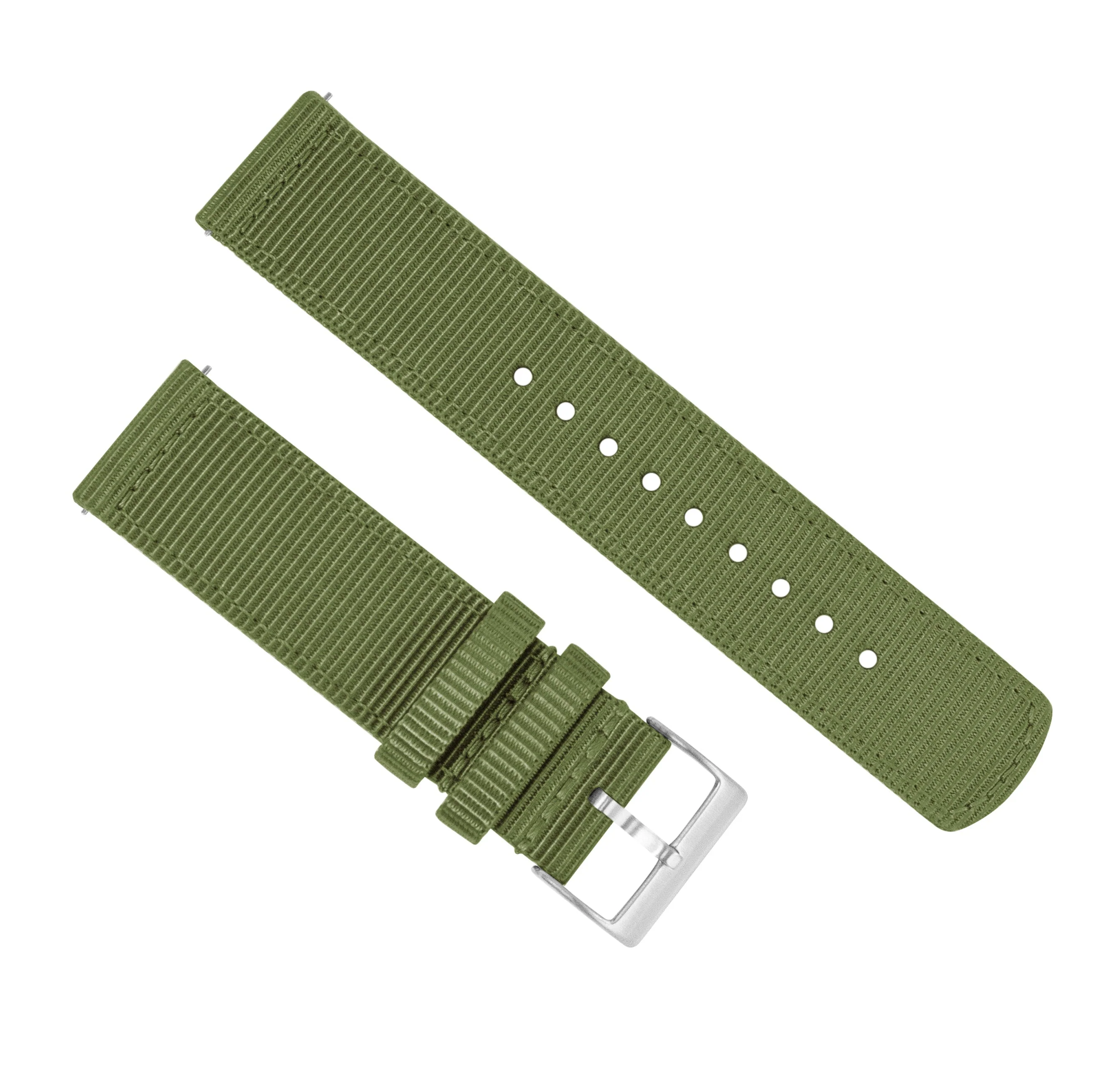Samsung Galaxy Watch6 Two Piece NATO® style Army Green Watch Band - Image 2