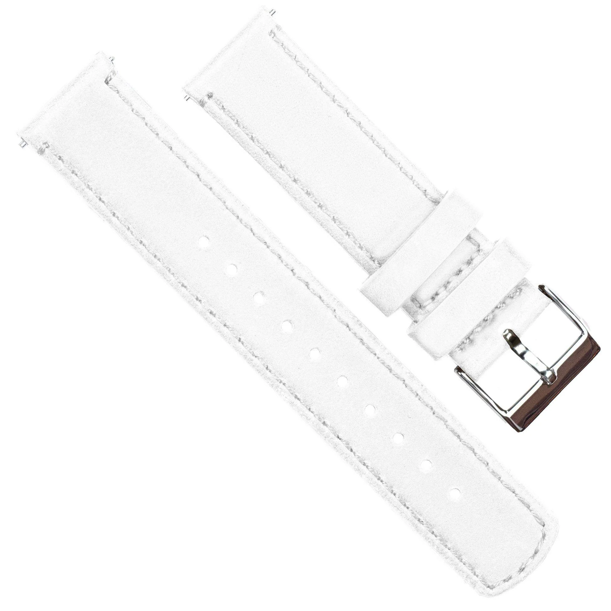 Samsung Galaxy Watch6 White Leather Stitching Watch Band - Image 4