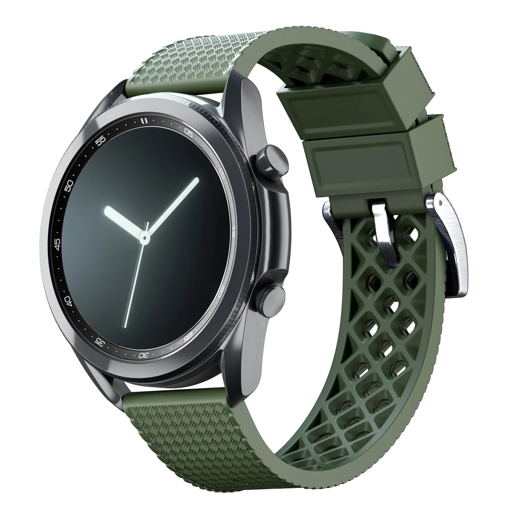 Samsung Galaxy watch7 Tropical Style Army Green Watch Band - Image 2