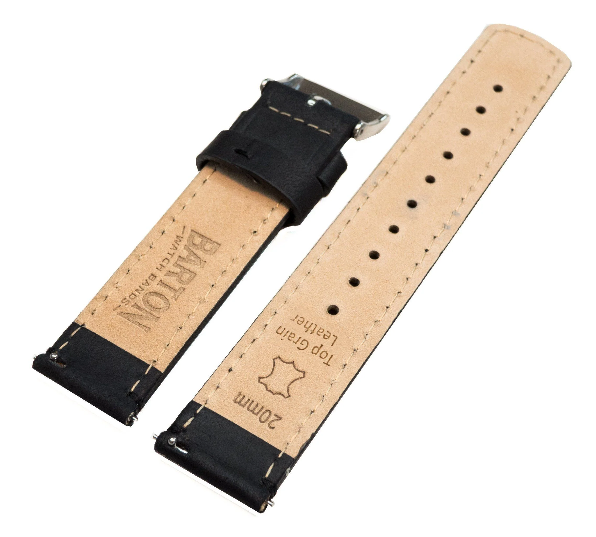 Samsung Gear S3 Black Leather Quick Release Watch Band - Image 4