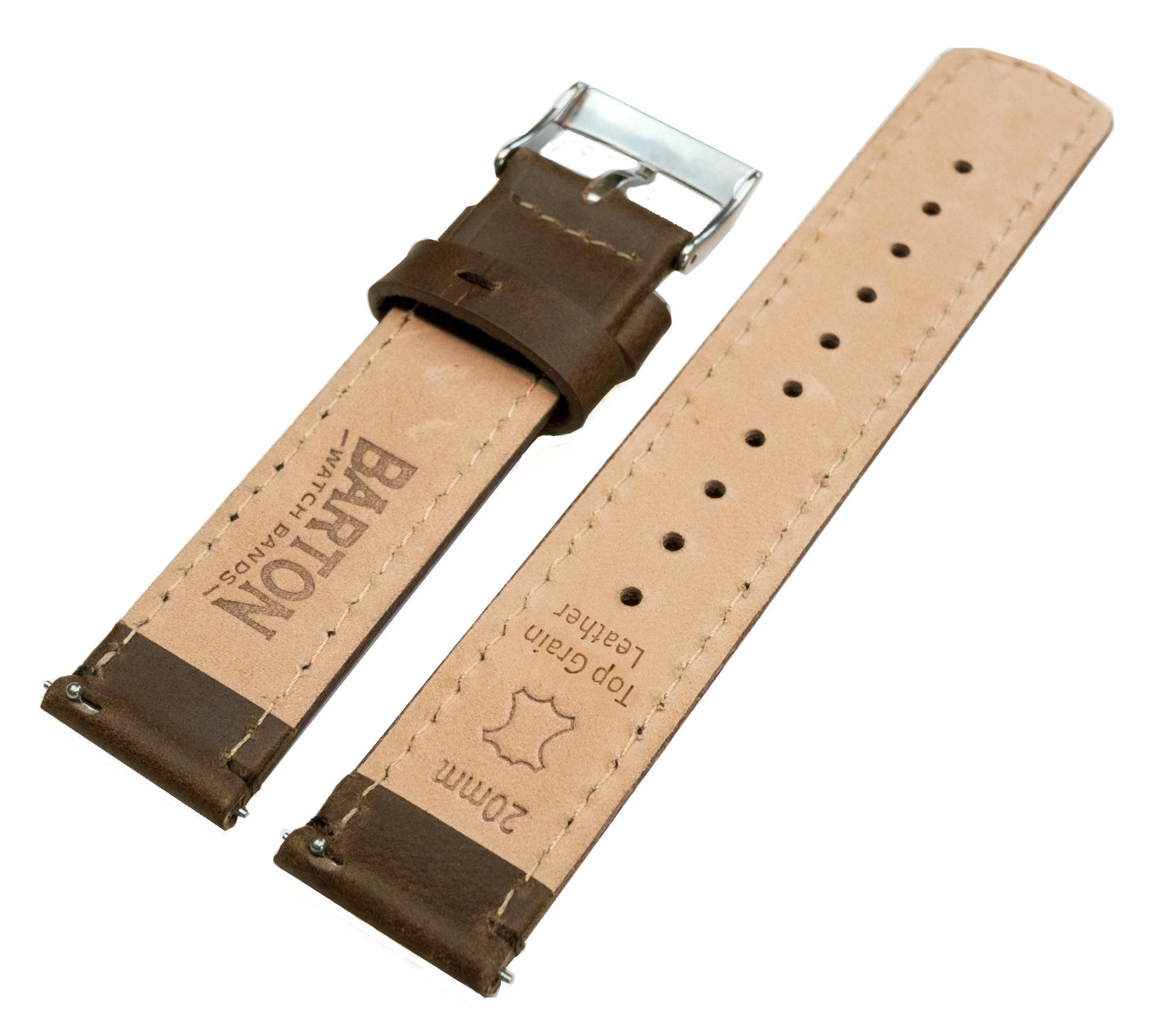 Samsung Gear S3 Saddle Brown Leather Saddle Sticthing Quick Release Watch Band - Image 4