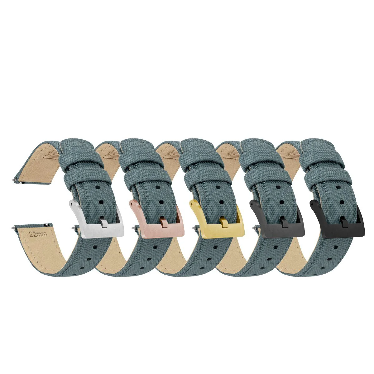Slate Grey Sailcloth Quick Release Watch Band - Image 2