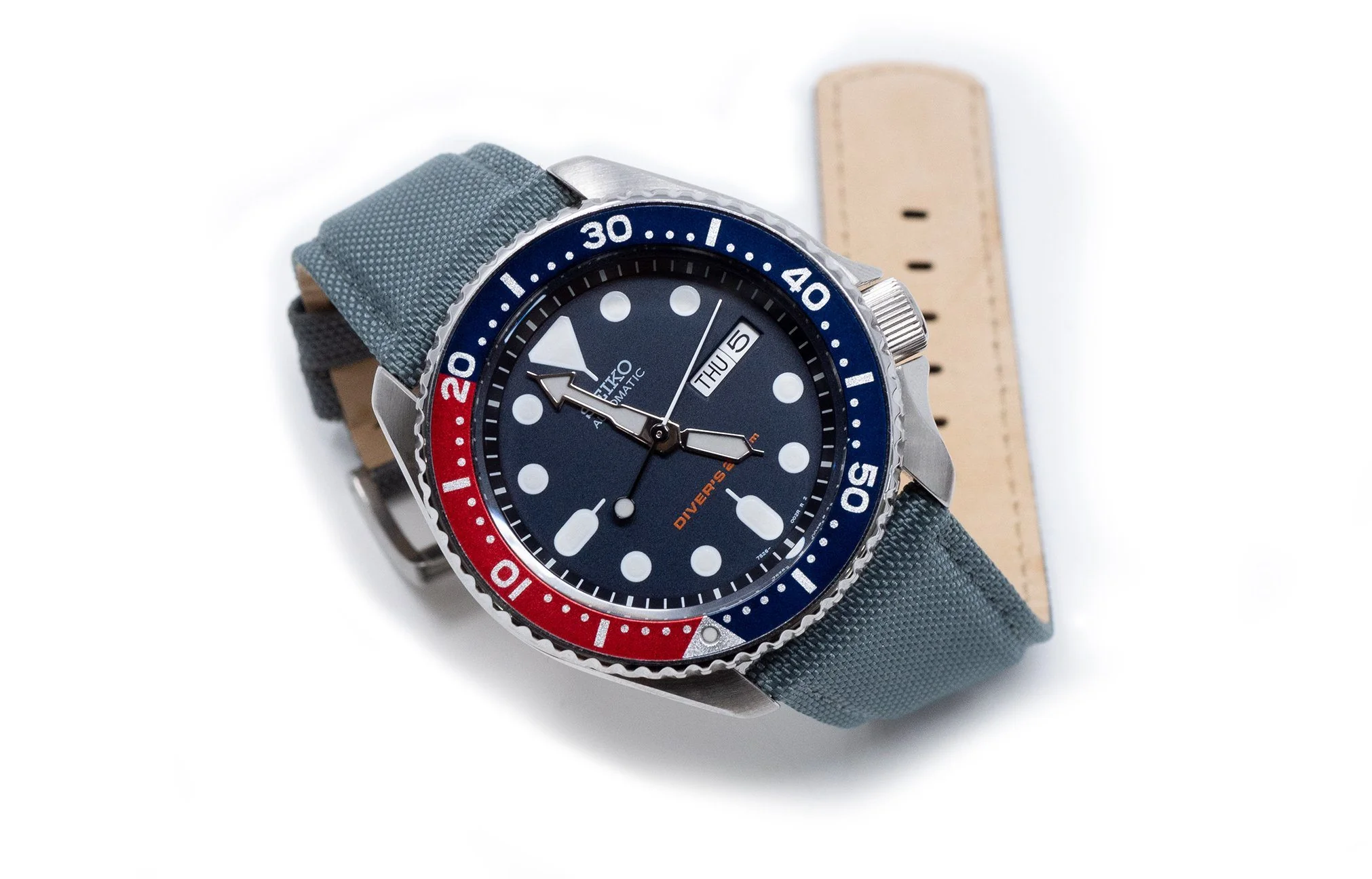 Slate Grey Sailcloth Quick Release Watch Band - Image 5