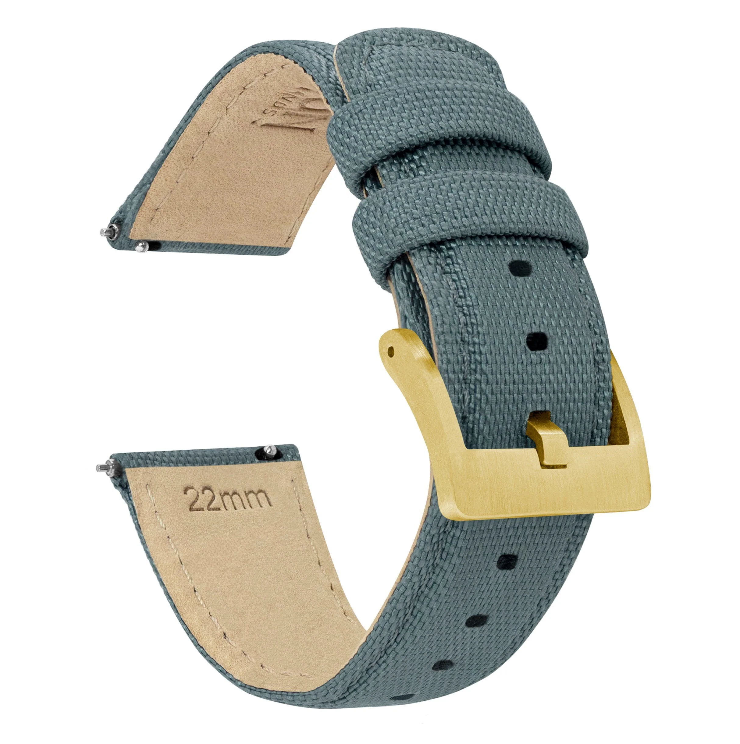 Slate Grey Sailcloth Quick Release Watch Band - Image 8
