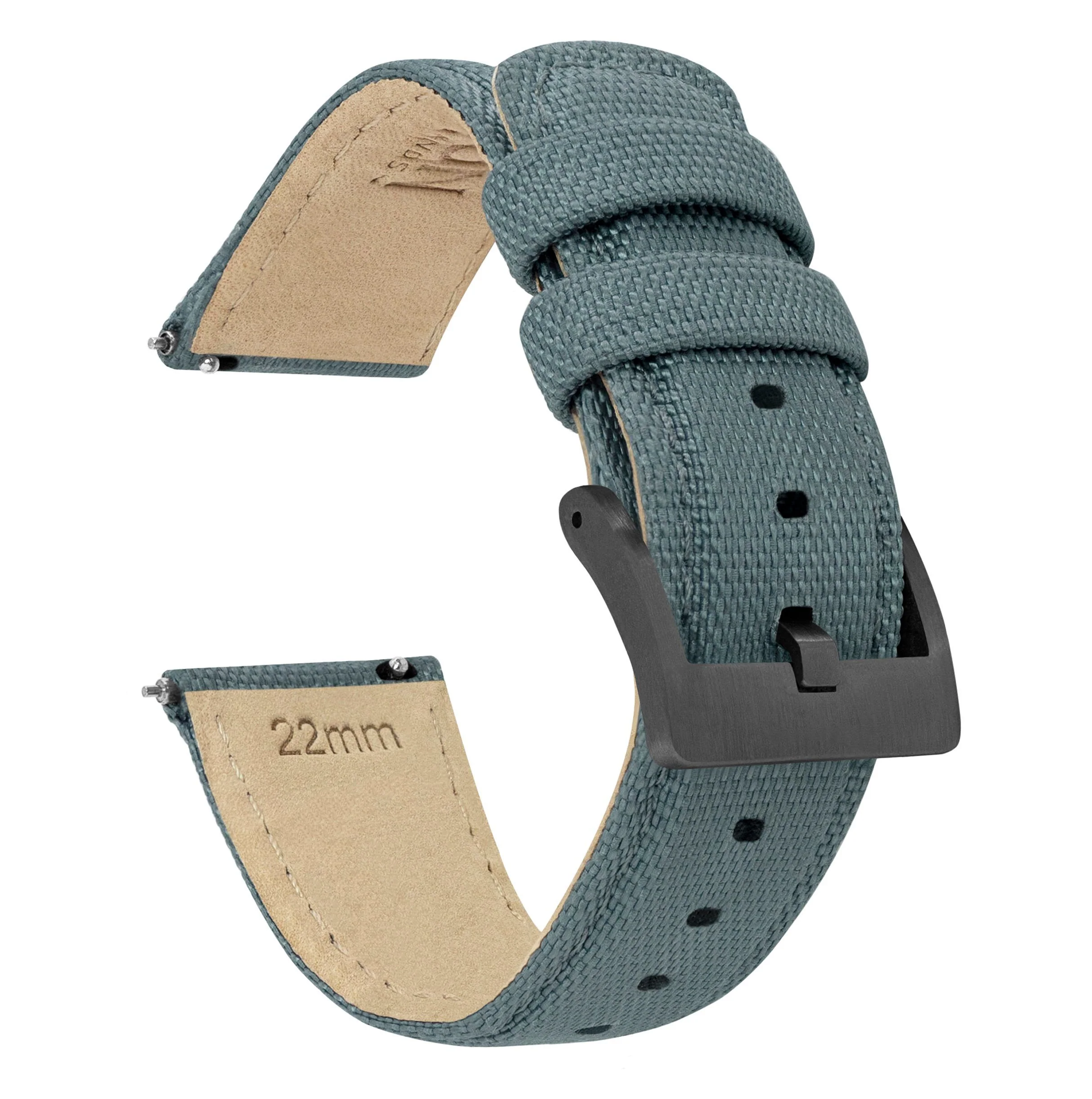 Slate Grey Sailcloth Quick Release Watch Band - Image 9