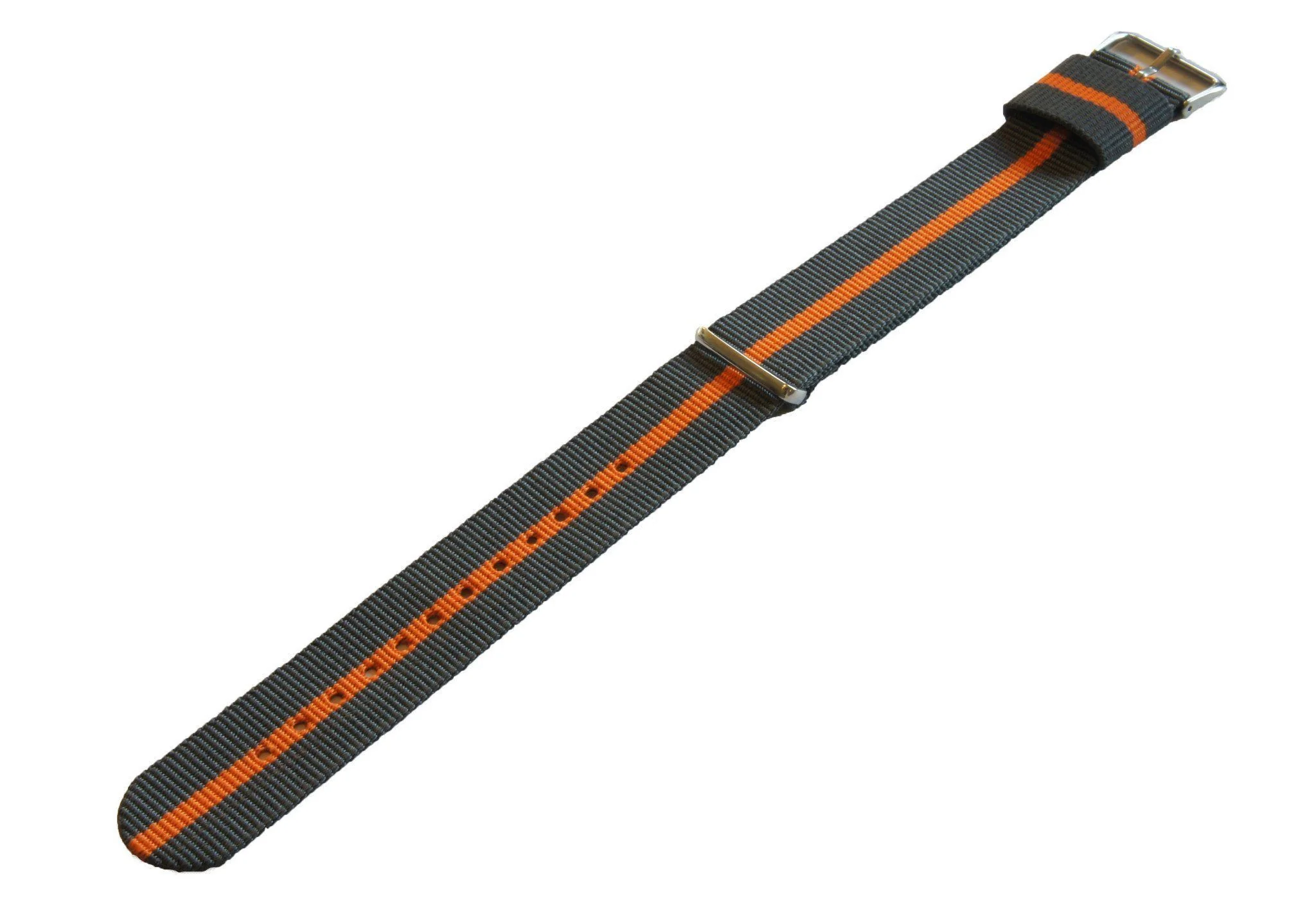 Smoke Grey And Pumpkin Orange NATO® style Watch Band - Image 3