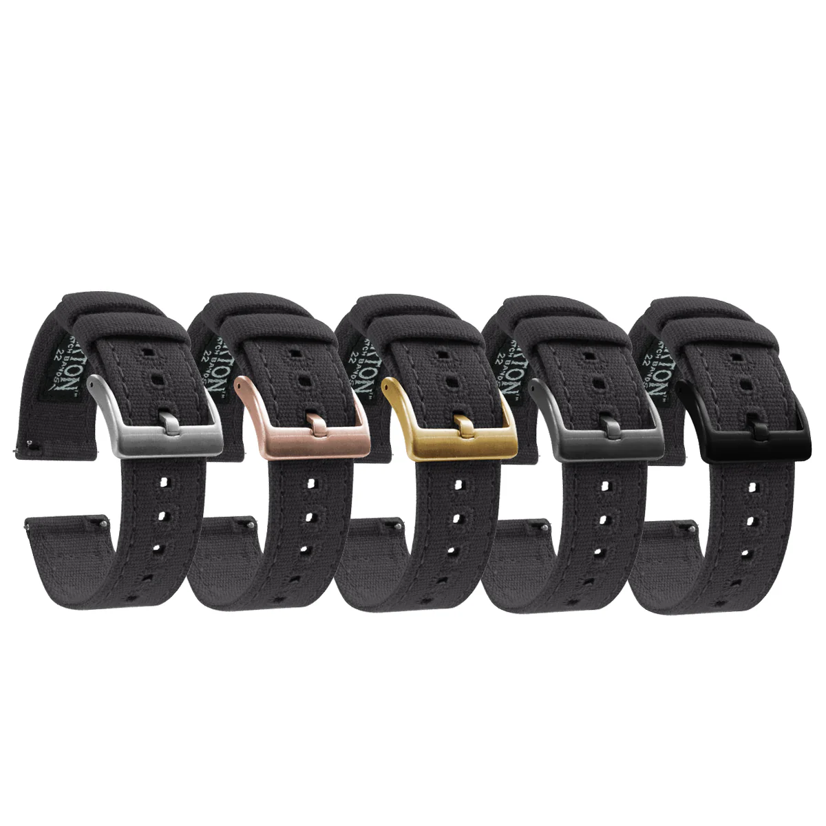 Smoke Grey Crafted Canvas Watch Band - Image 2