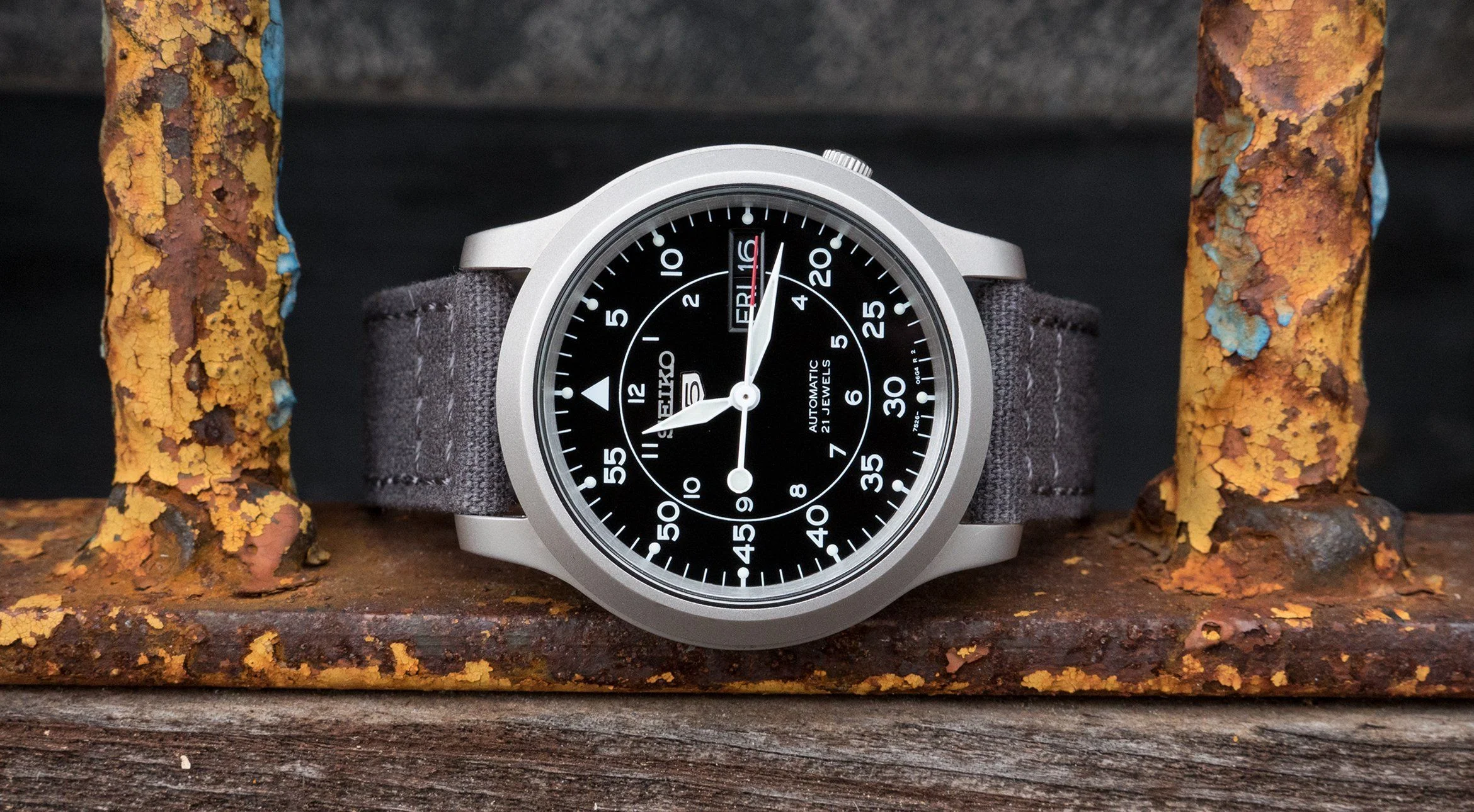 Smoke Grey Crafted Canvas Watch Band - Image 6