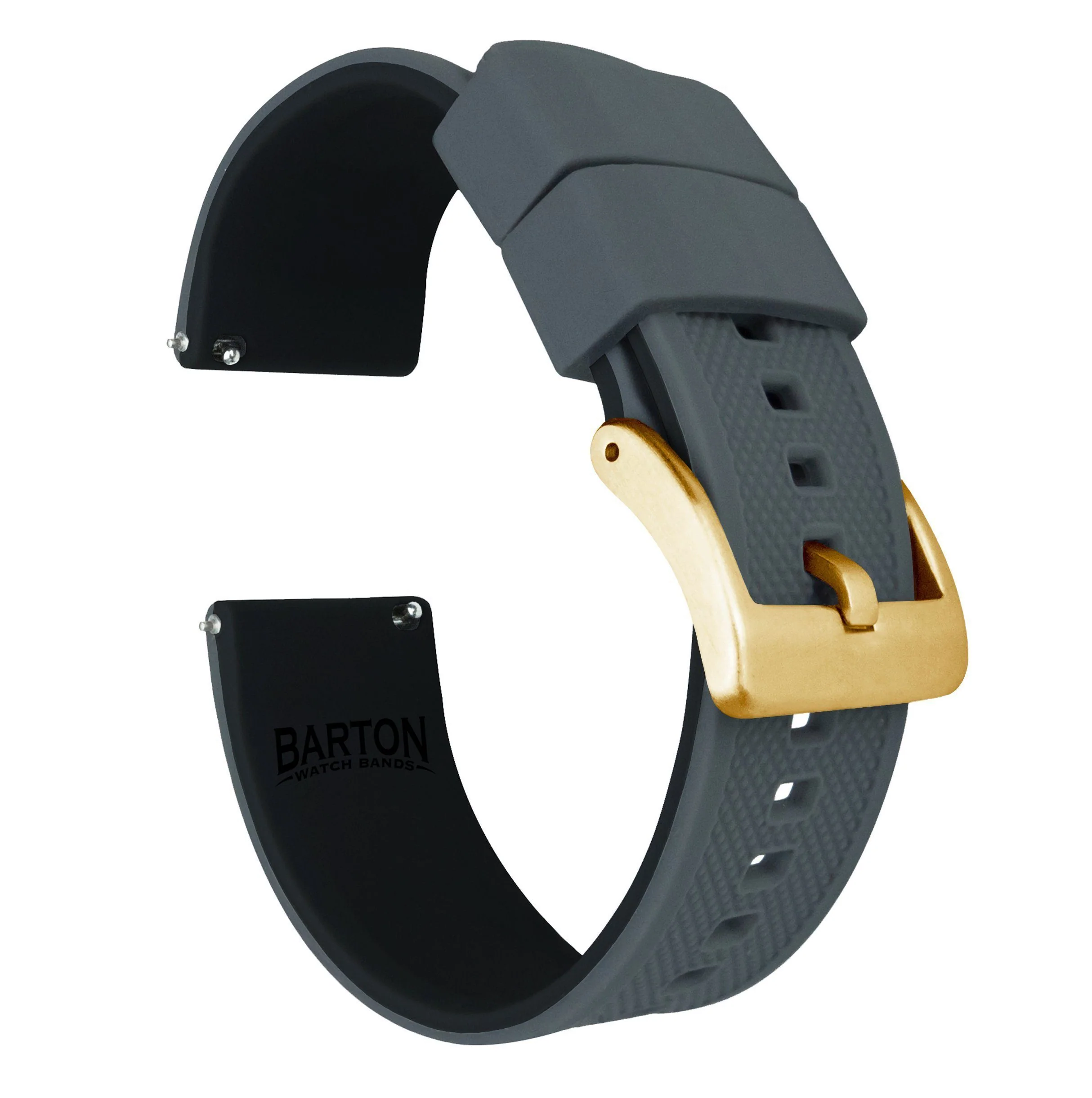 Smoke Grey Top Black Bottom Elite Silicone Watch Band - Image 10