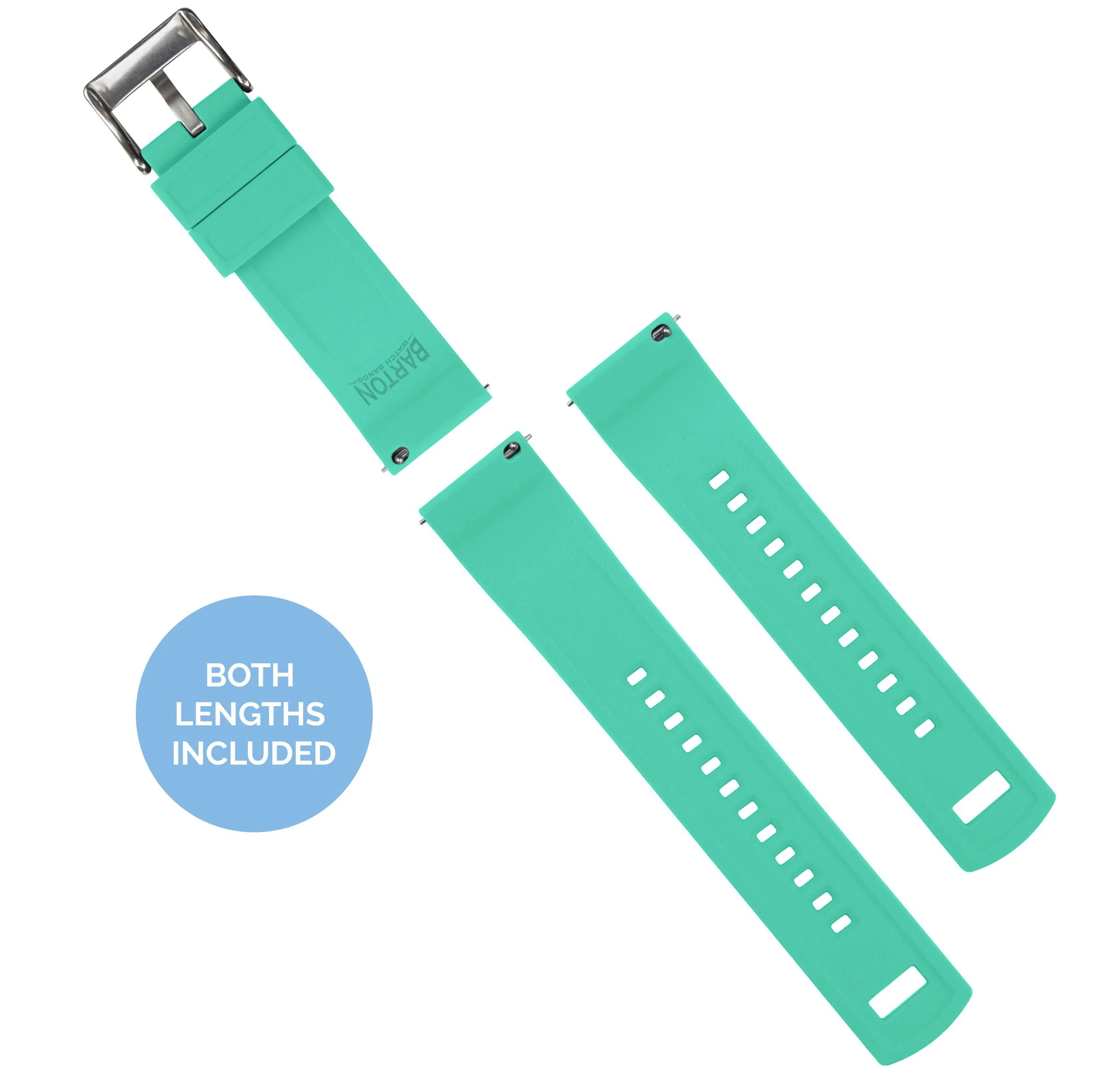Smoke Grey Top Mint Green Bottom Elite Silicone Watch Band - Image 3