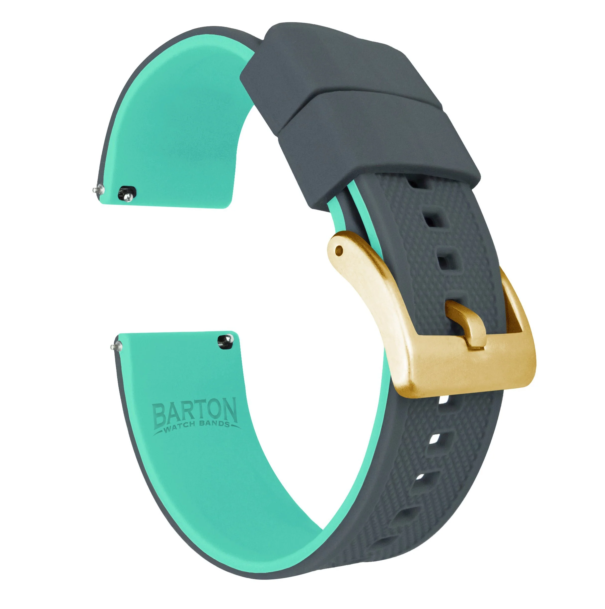 Smoke Grey Top Mint Green Bottom Elite Silicone Watch Band - Image 7