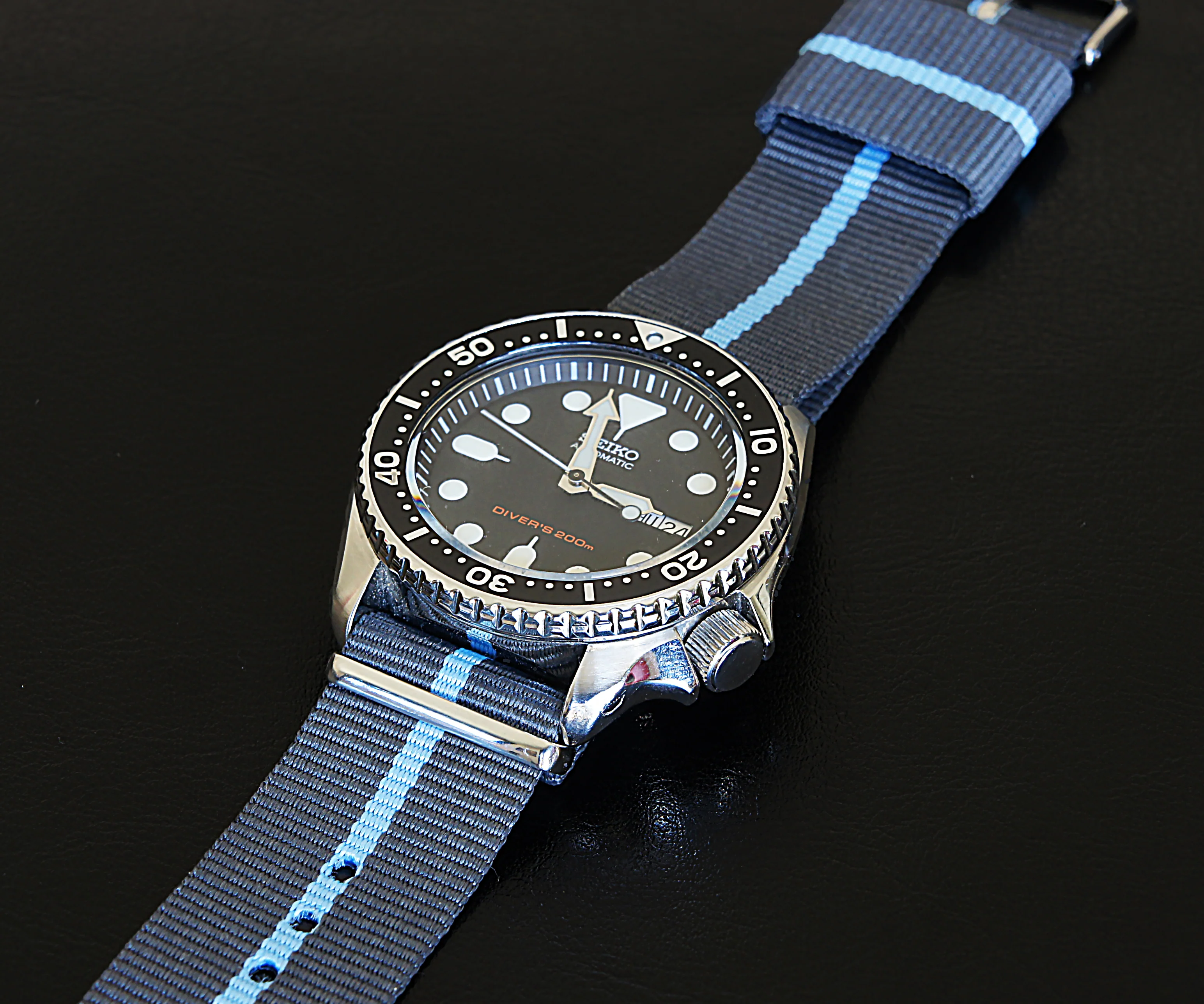 Smoke Sky Grey Blue Nylon NATO® style Watch Band - Image 2