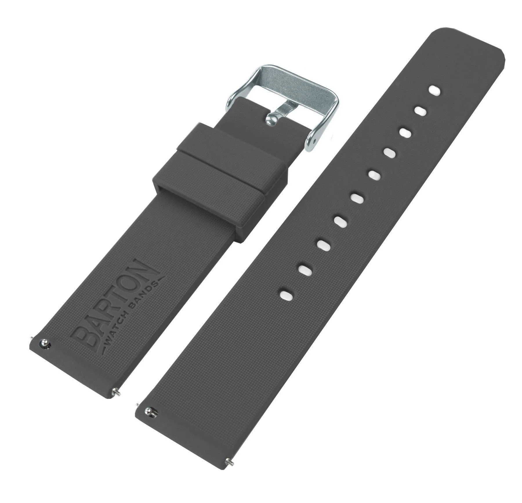 Smokey Grey Silicone Rubber Quick Release Watch Band - Image 4