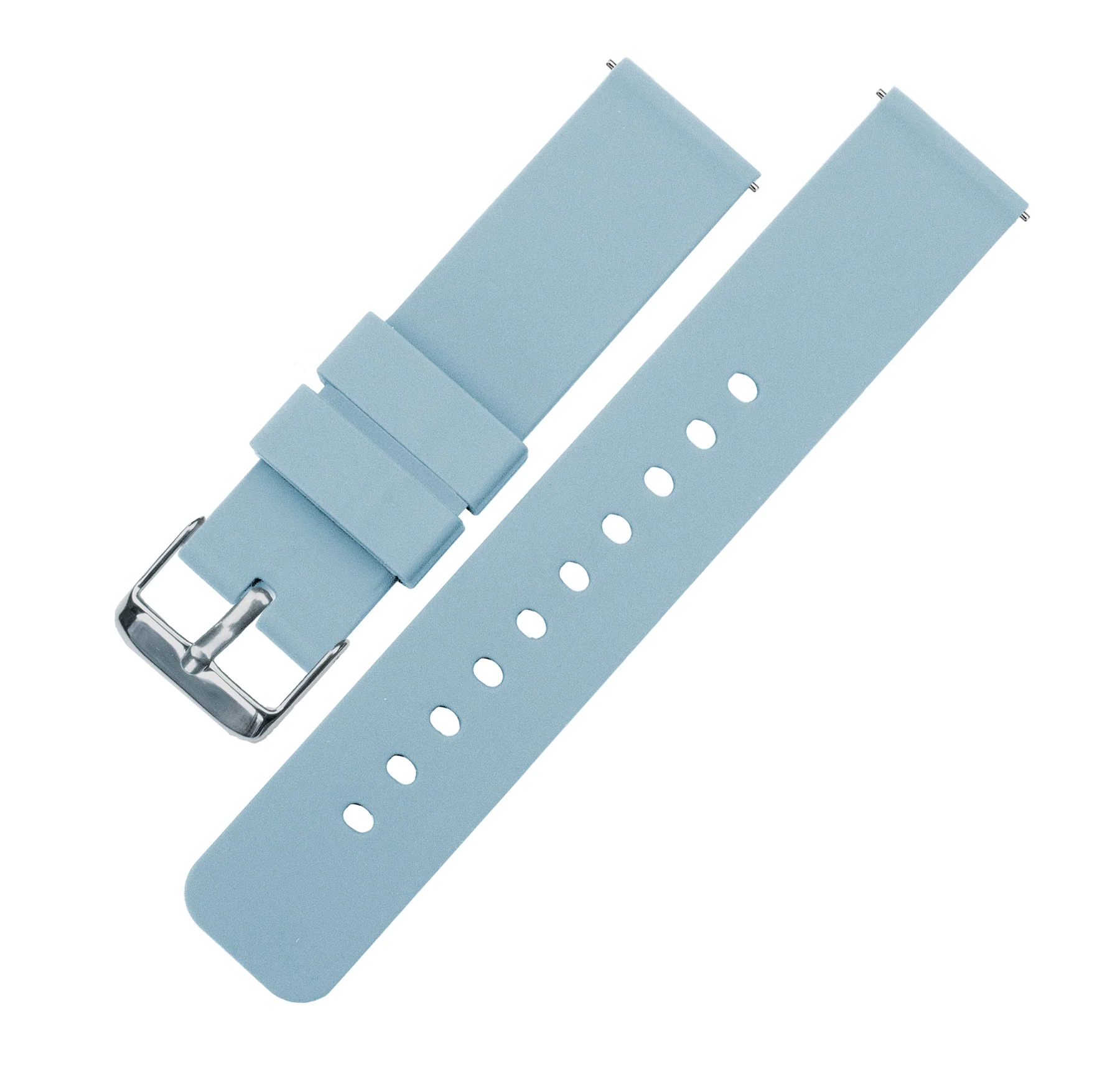 Soft Blue Quick Release Silicone Rubber Watch Band - Image 3