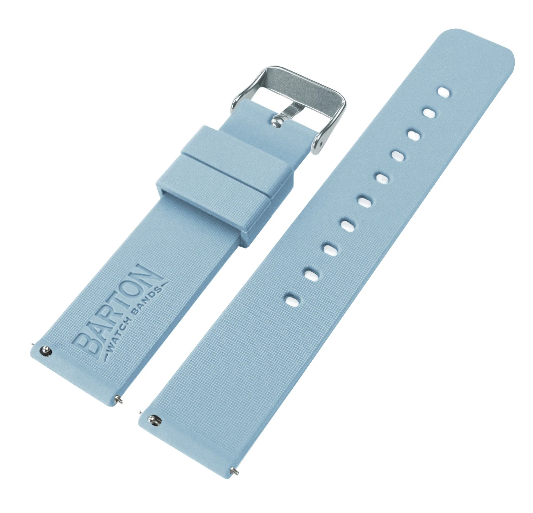 Soft Blue Quick Release Silicone Rubber Watch Band - Image 4