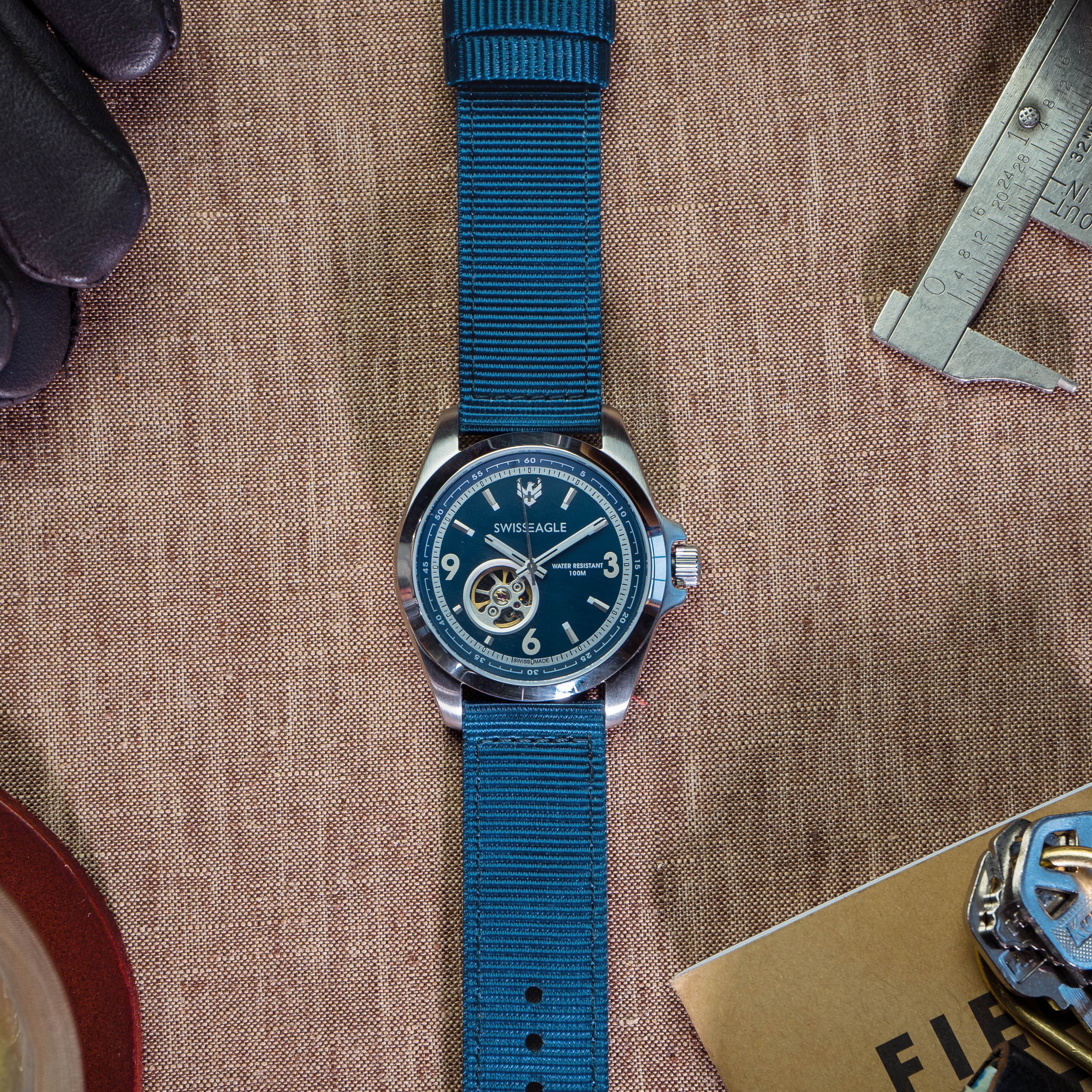 Steel Blue Two Piece NATO® style Watch Band - Image 2