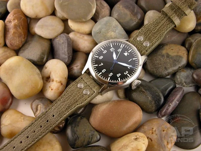 Vintage Green Bark Leather For IWC Big Pilot Deployant - Image 2