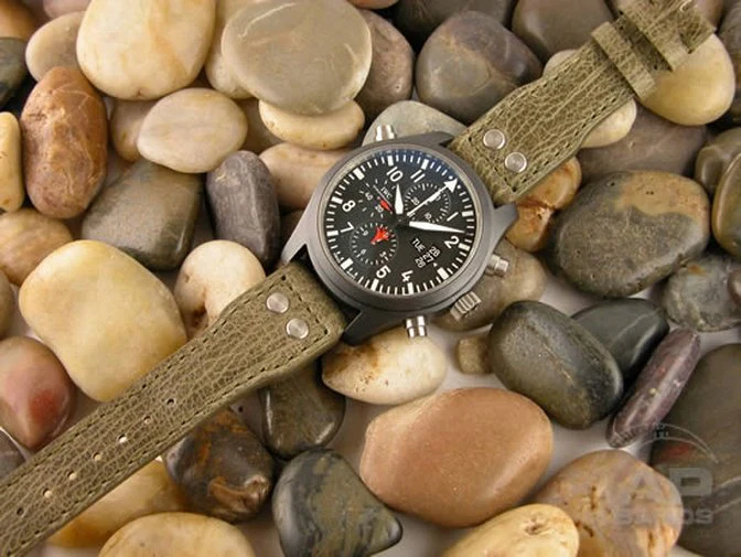 Vintage Green Bark Leather For IWC Big Pilot Tang - Image 2