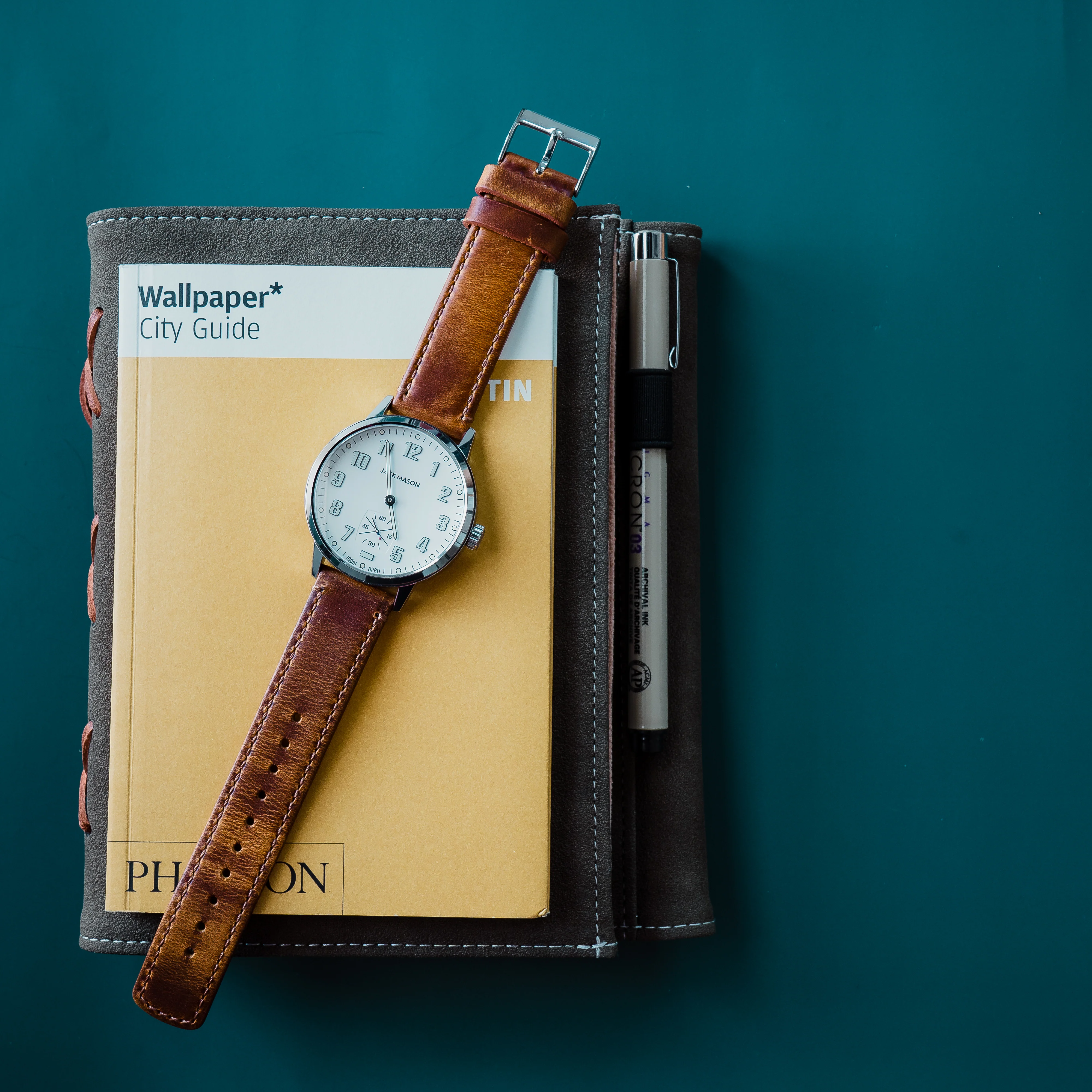 Weathered Brown Leather Watch Band - Image 10