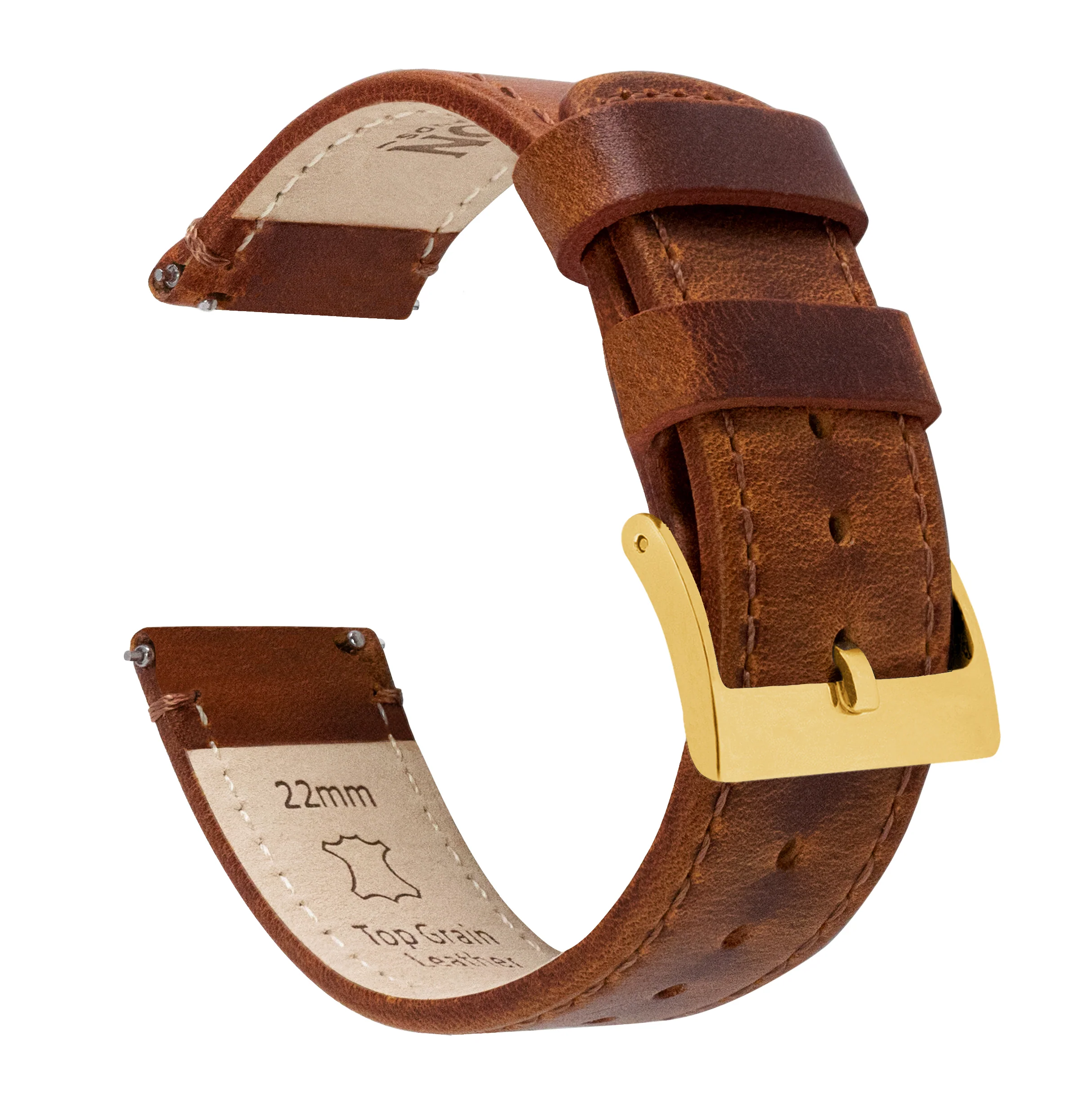 Weathered Brown Leather Watch Band - Image 14