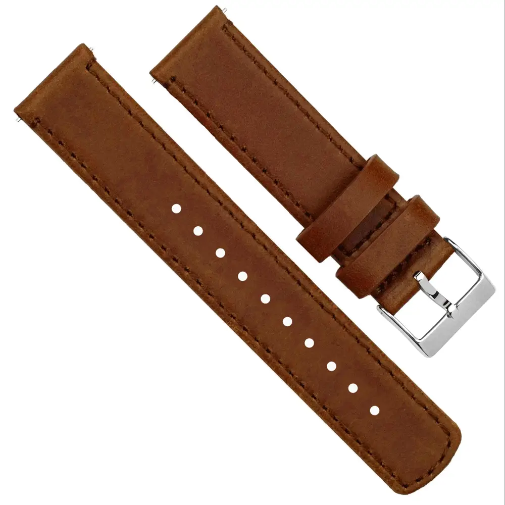 Weathered Brown Leather Watch Band - Image 7