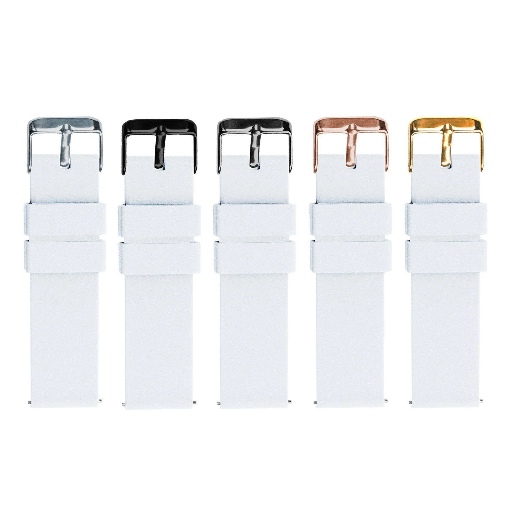 White Silicone Rubber Quick Release Watch Band - Image 6