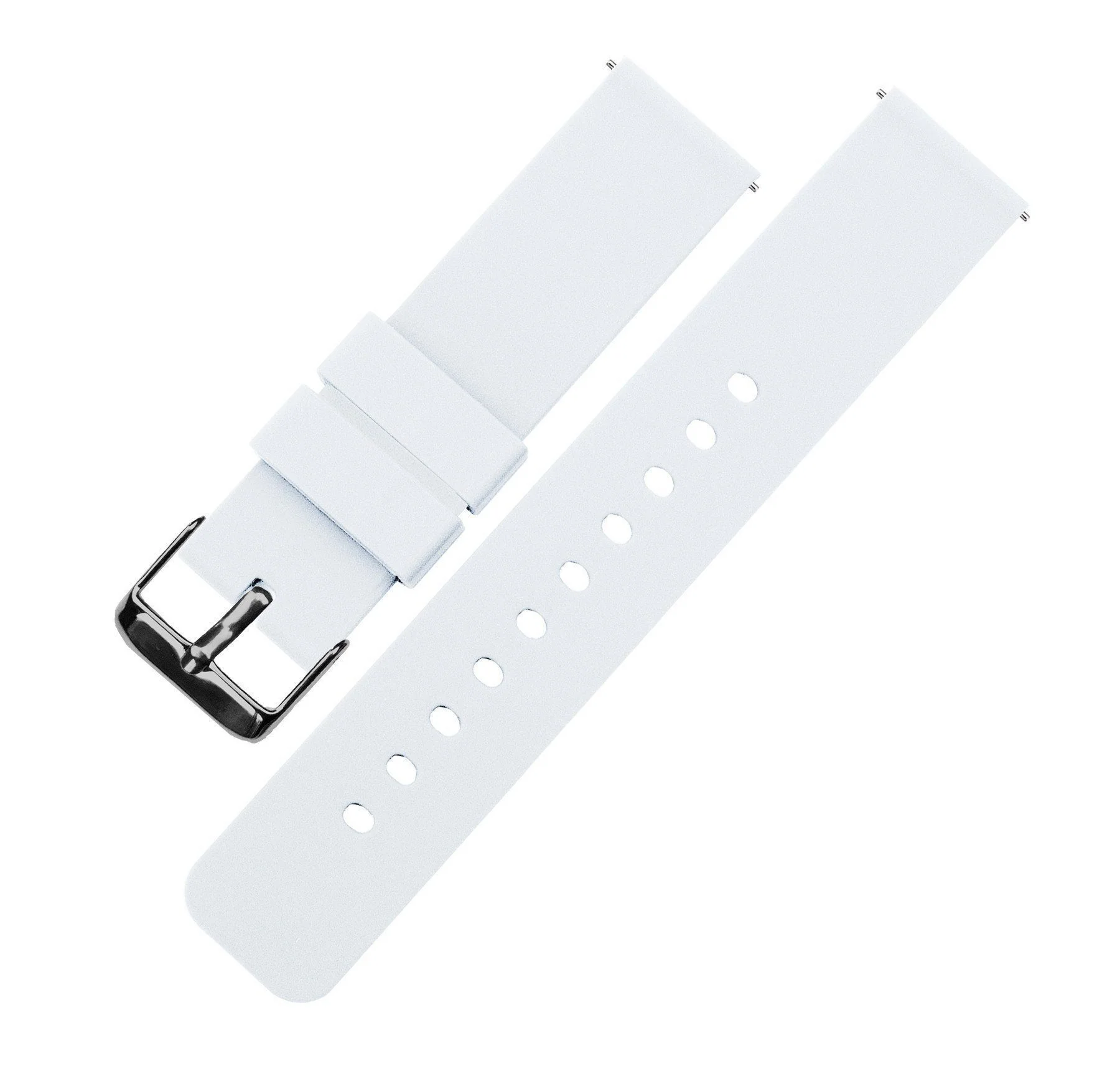 White Silicone Rubber Quick Release Watch Band - Image 8