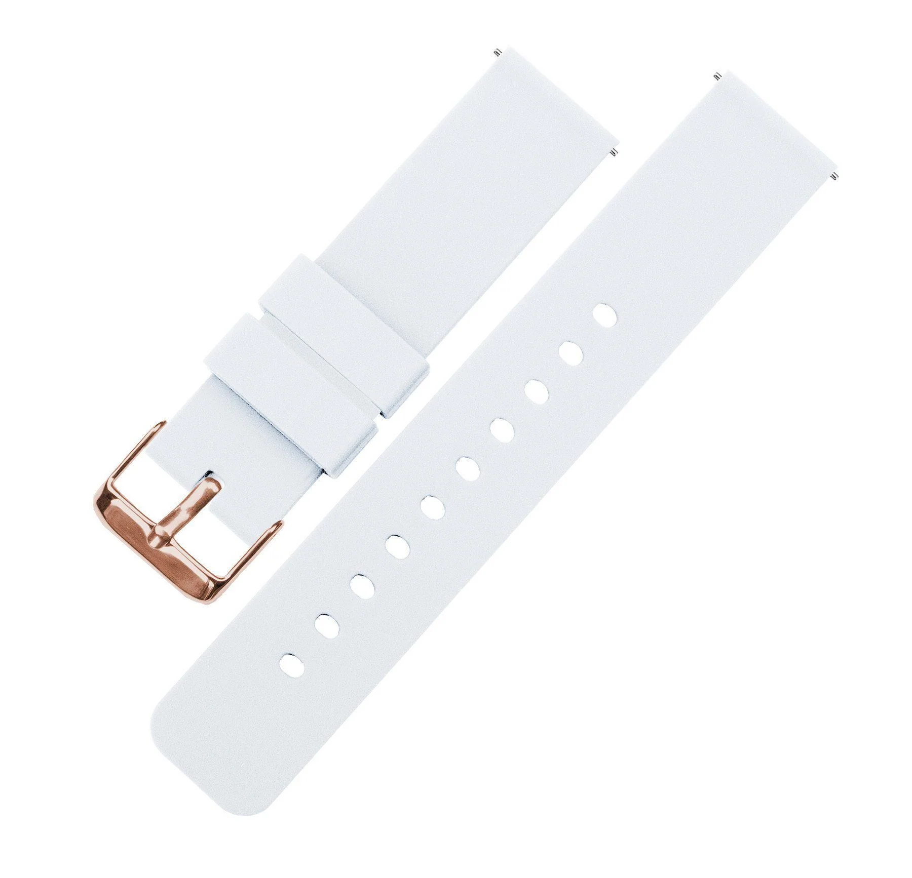 White Silicone Rubber Quick Release Watch Band - Image 9