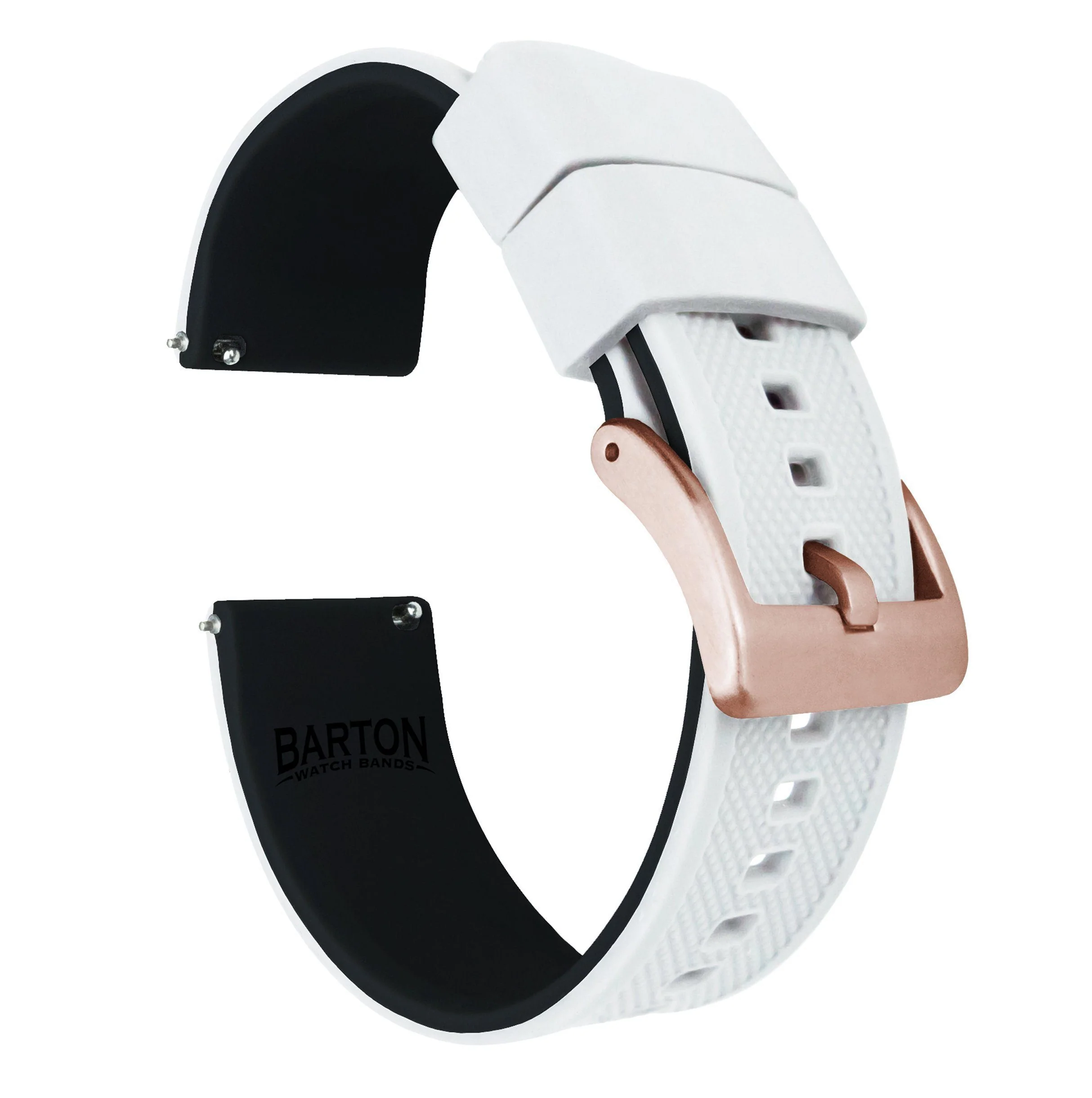 White Top Black Bottom Elite Silicone Watch Band - Image 11