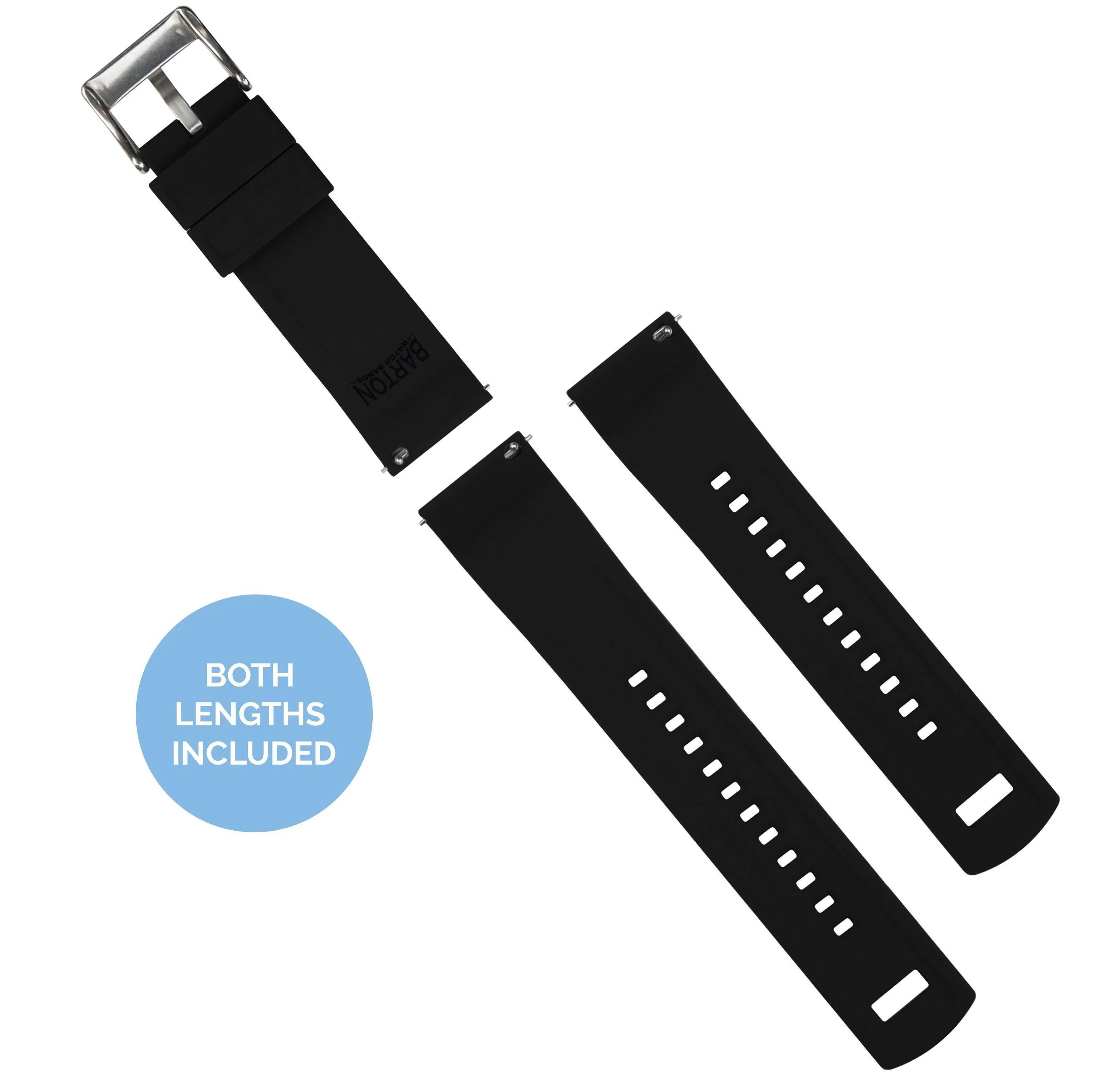 White Top Black Bottom Elite Silicone Watch Band - Image 4
