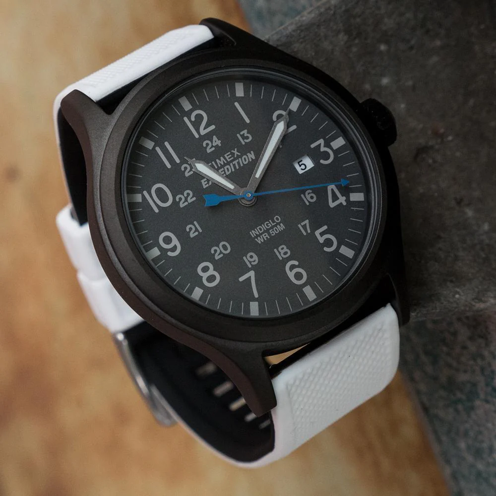 White Top Black Bottom Elite Silicone Watch Band - Image 5
